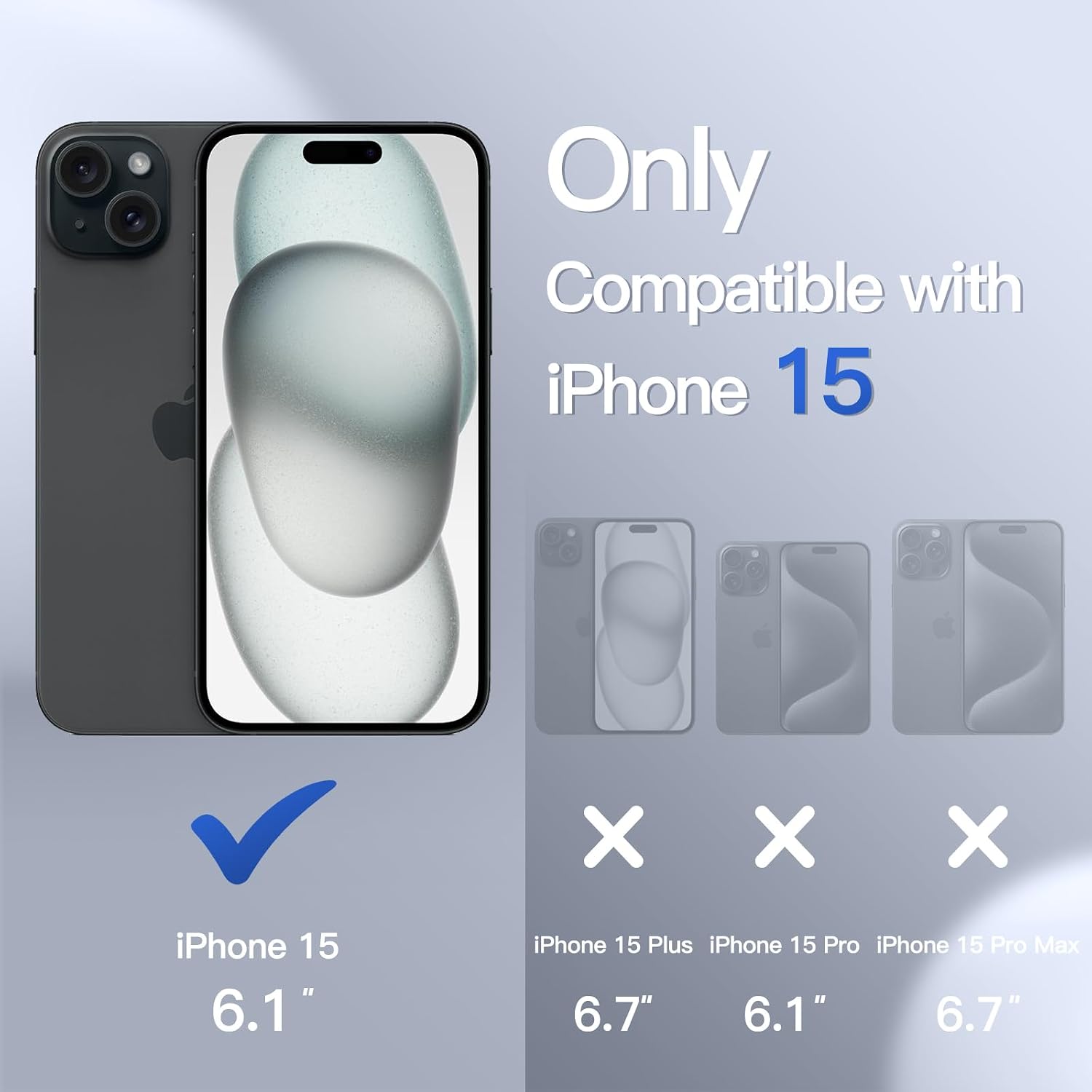 Detalle 2 de JETech Matte Case for iPhone 15 6.1-Inch