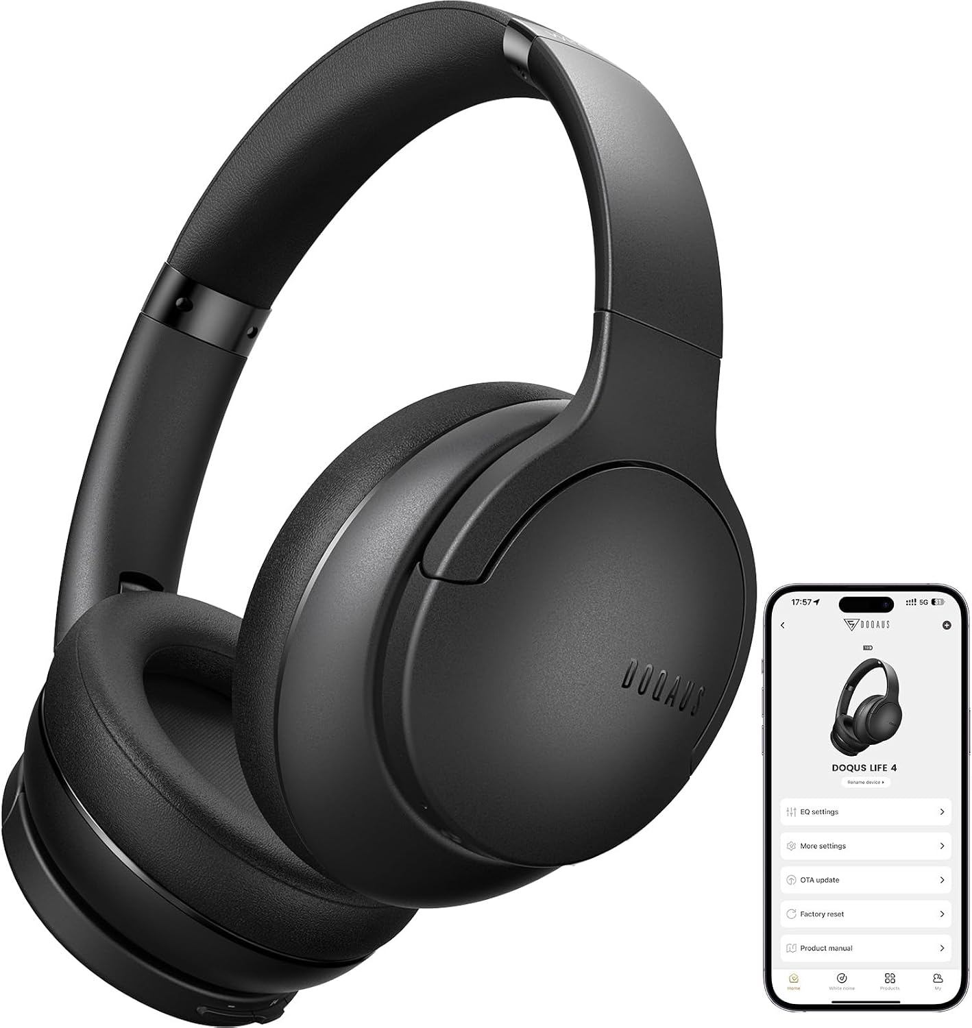 Imagen de DOQAUS Casque Bluetooth sans Fil 90H — Son HiFi, 3 Modes EQ et Application, Connexion Multipoint en OfertitasTOP
