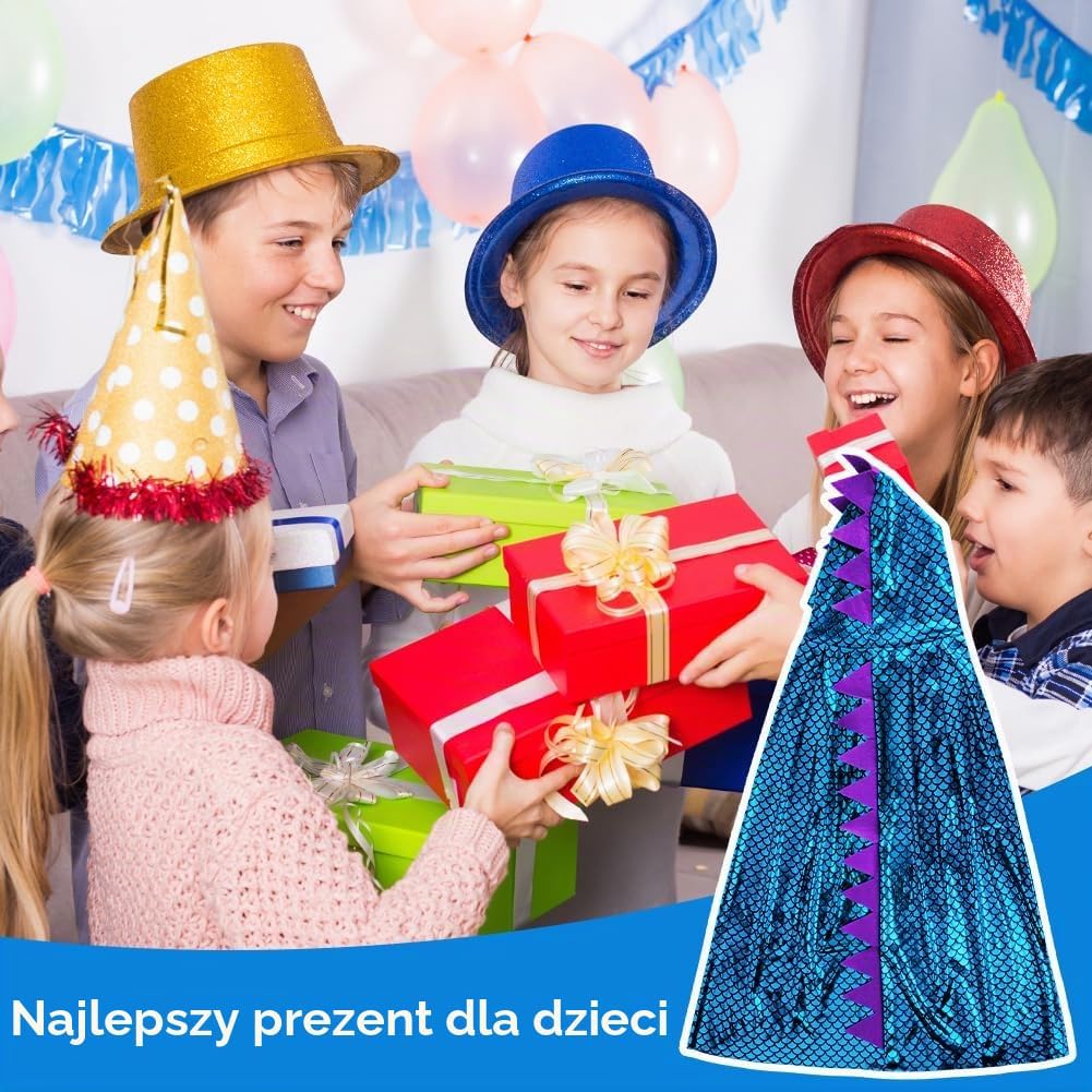 Thumbnail 6 de Aomig 4157198 – peleryna dinozaura dla dzieci z maską, niebieska, dł. 110 cm