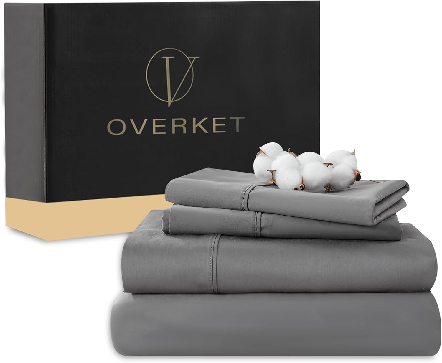 Thumbnail 6 de Overket Egyptian Cotton Sheets Full Size 4PCS, 1000 Thread Count, Lake Blue