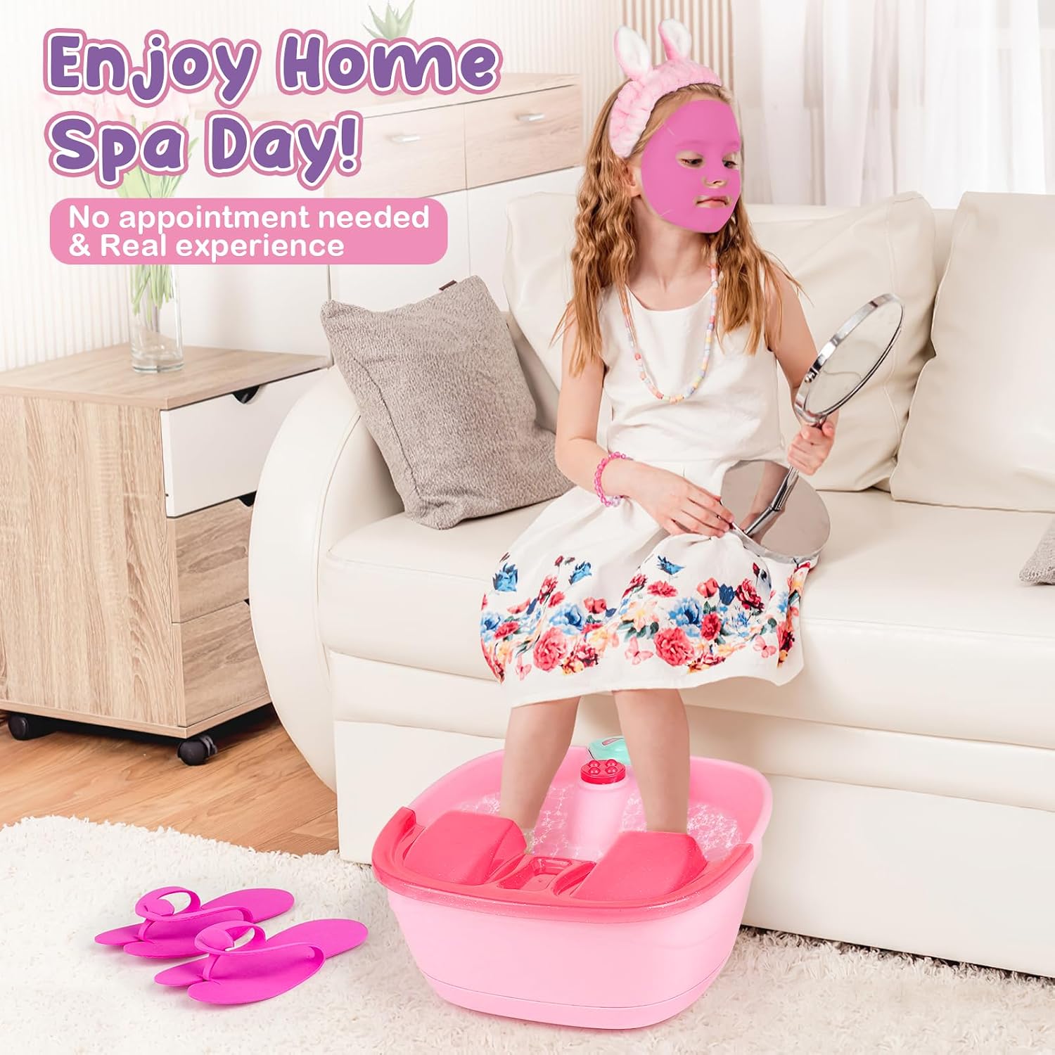 Detalle 2 de Dreamon Kids Foot Spa & Nail Kit with Bubbles, Music, and Nail Dryer