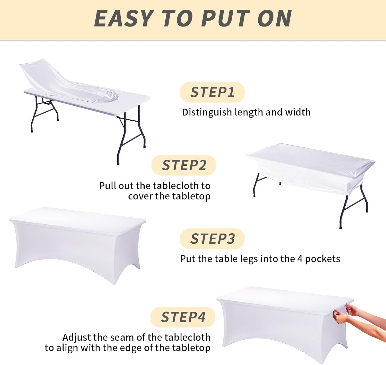 Detalle 2 de Fixwal 10 Pack 6FT Spandex Table Cover