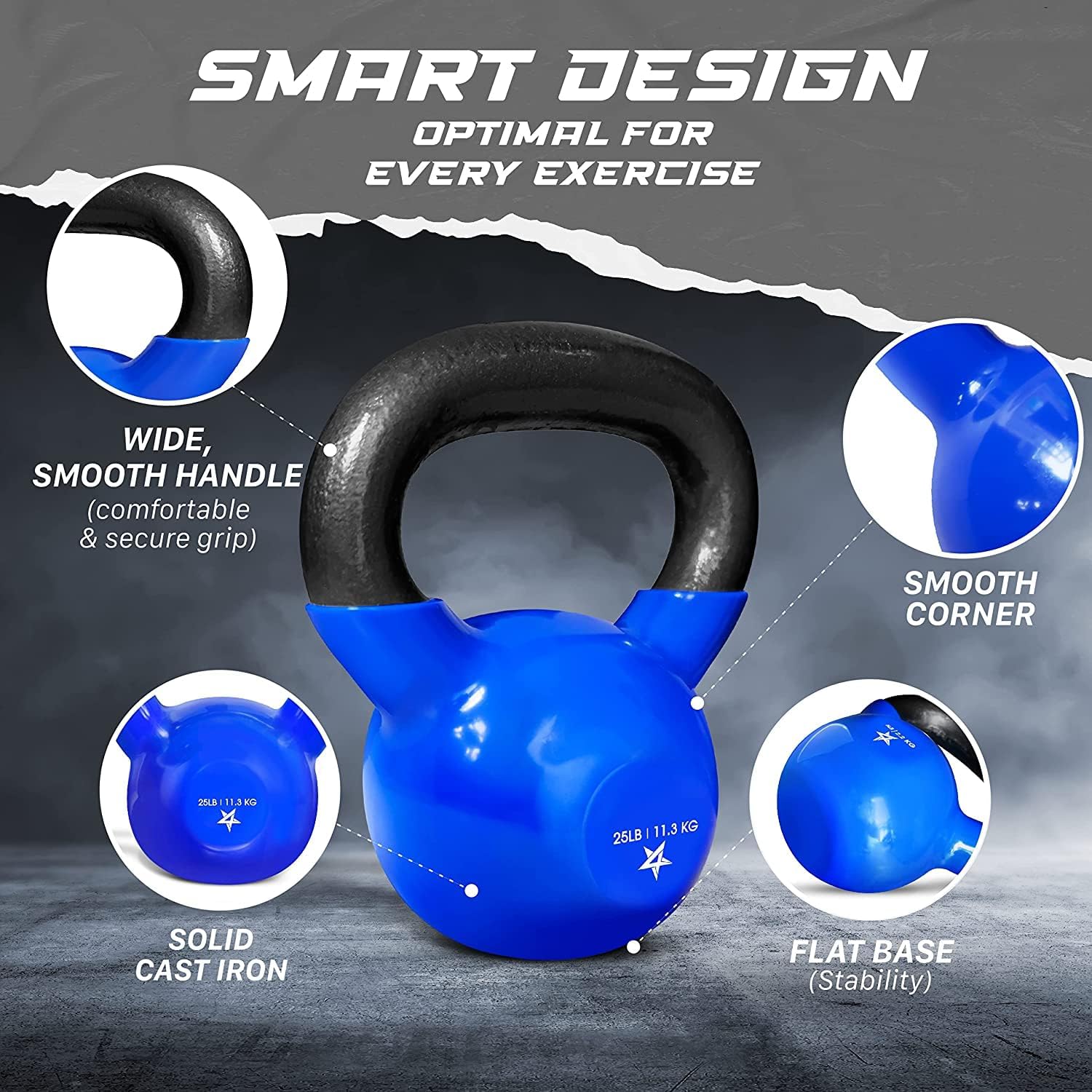 Detalle de Yes4All Vinyl-Coated Kettlebell