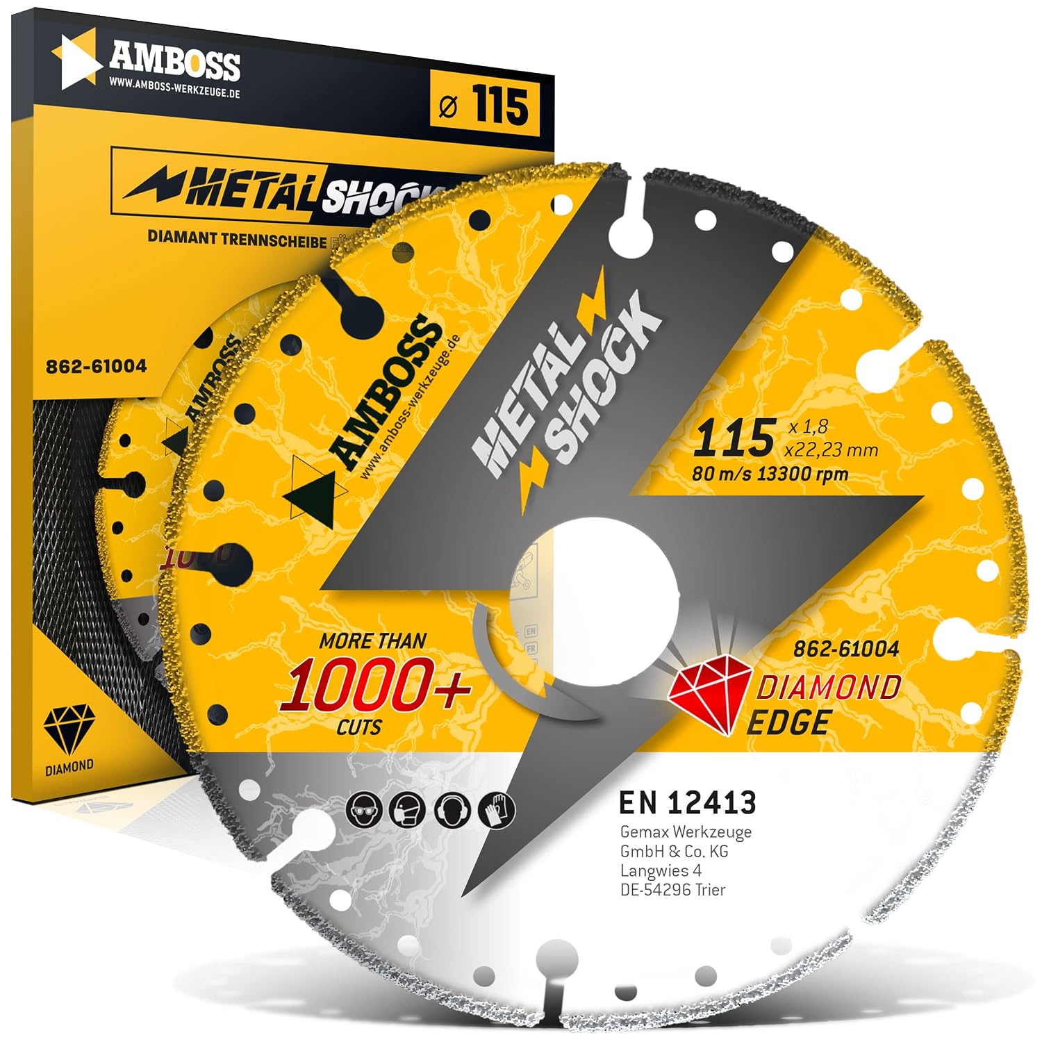 Amboss Diamant Trennscheibe Metal Shock 115 x 1,8 x 22,23 mm – für Metall, Stahl und Inox