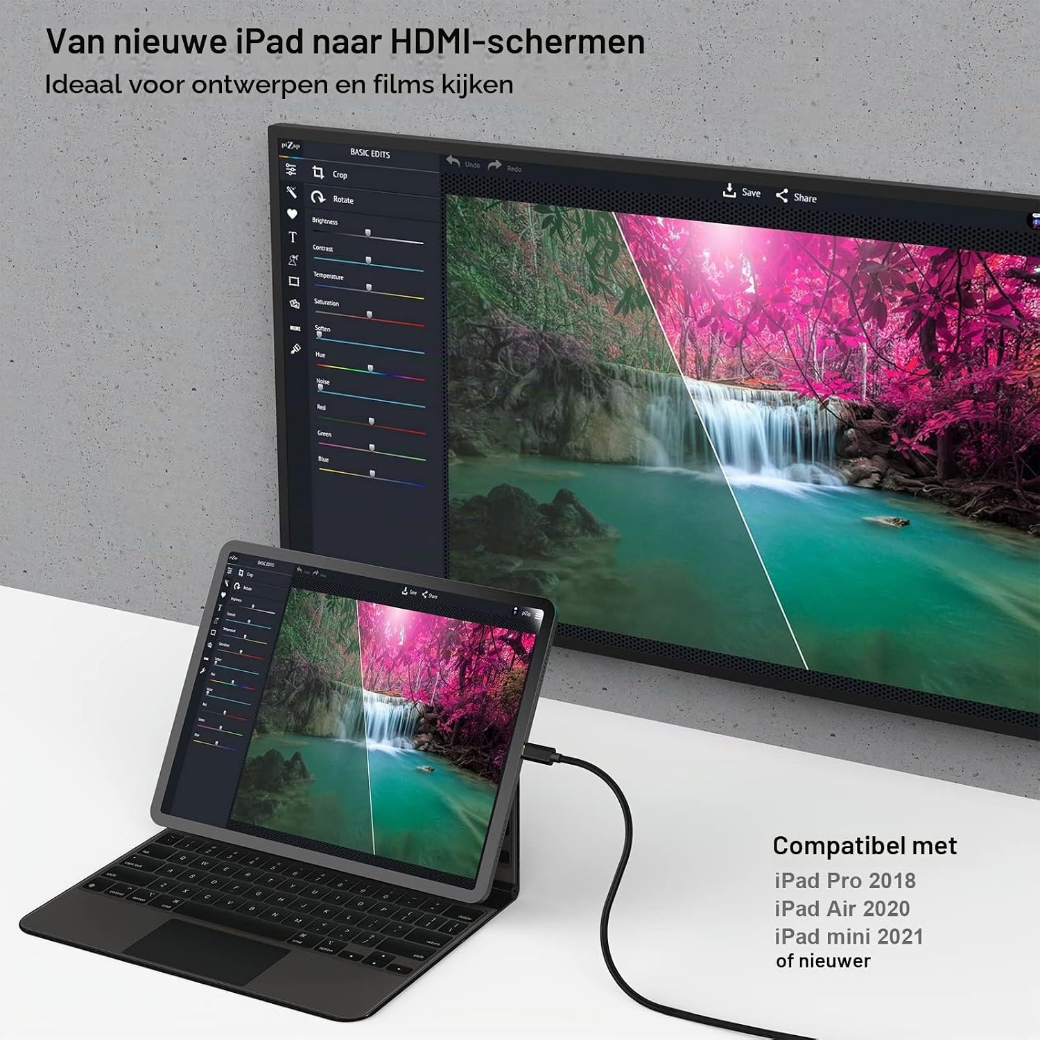 Thumbnail 3 de BENFEI 000120black-3f USB-C-naar-HDMI-kabel, 0,9 m, 4K bij 30 Hz