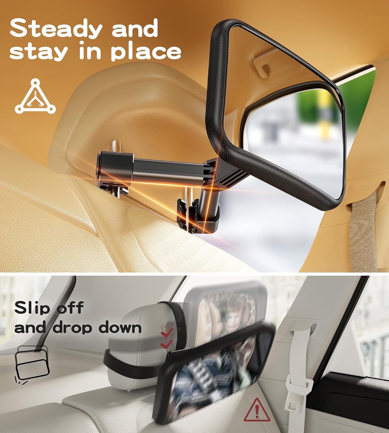 Thumbnail 1 de TAZENI BBJ-02 Baby Car Mirror with 360° Rotation and Stable Hook Clip