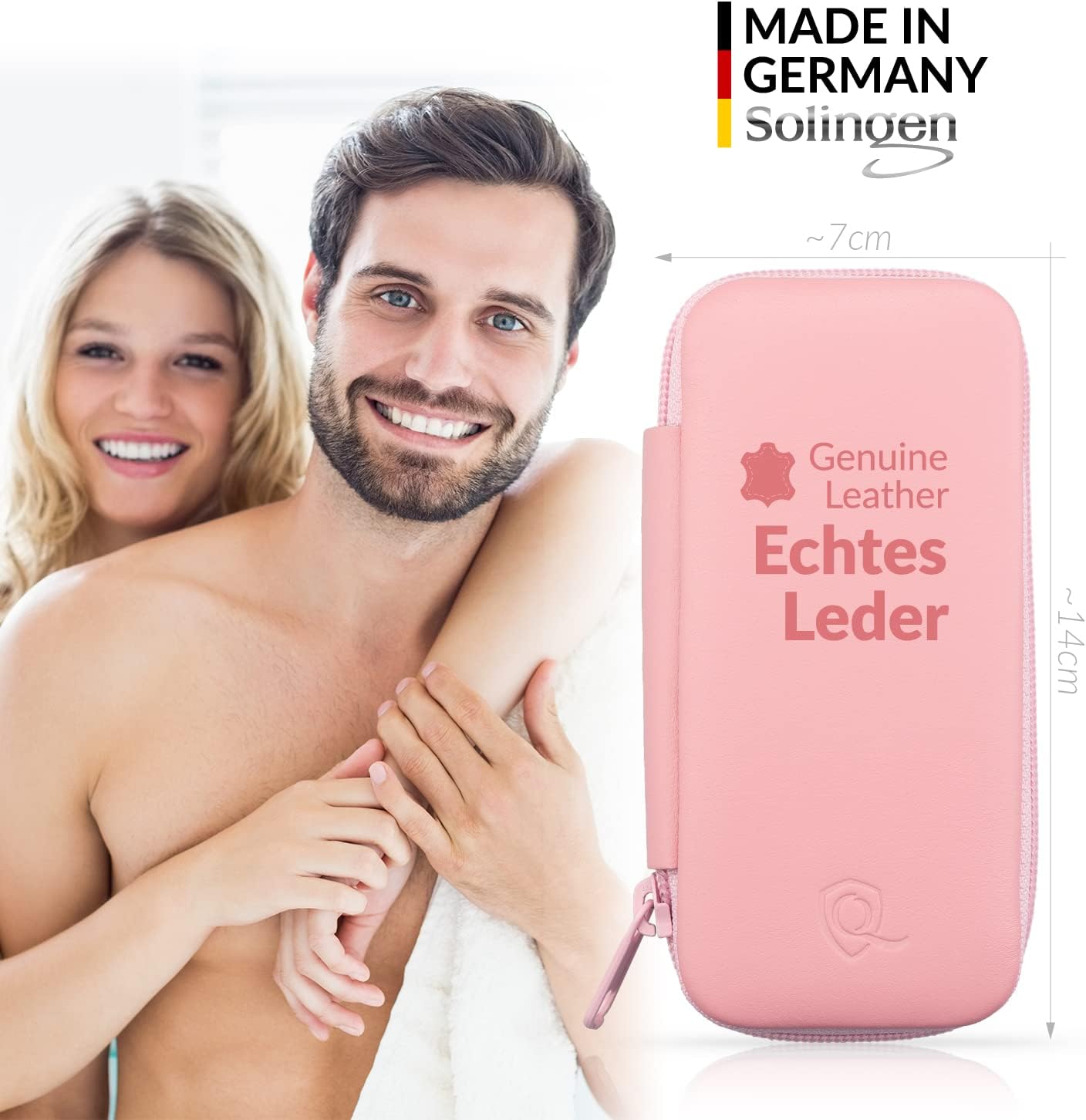 Detalle de Set Manicure Professionale da 7 Pezzi con Custodia in Vera Pelle – Solingen, Made in Germany
