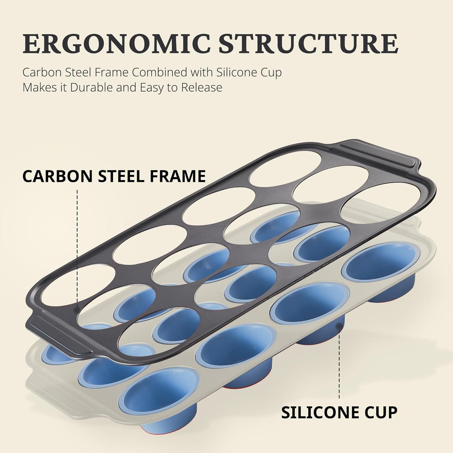 Detalle 2 de BRONYPRO Silicone Muffin Pans 12 🍰