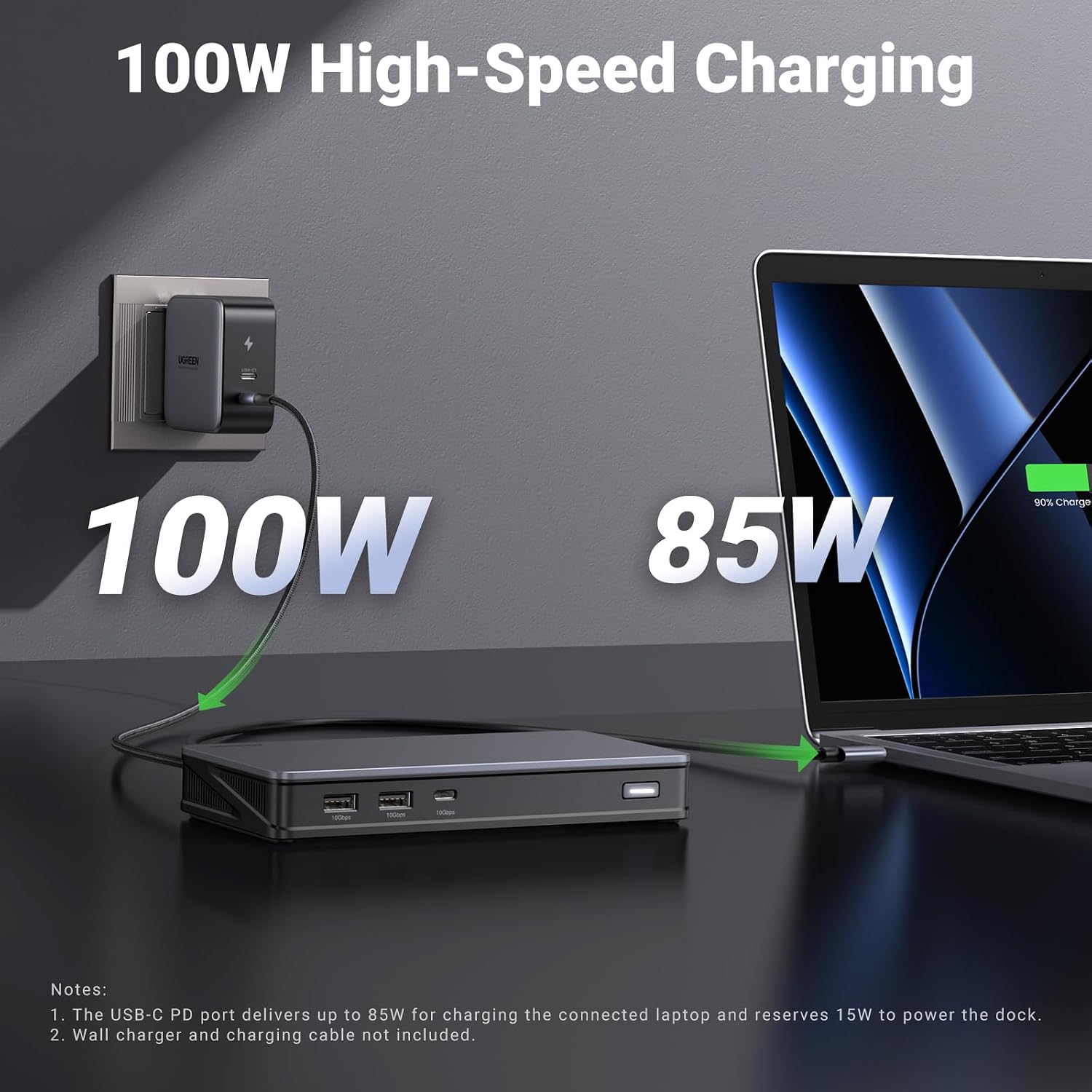 Detalle 2 de UGREEN Laptop Docking Station 100W PD