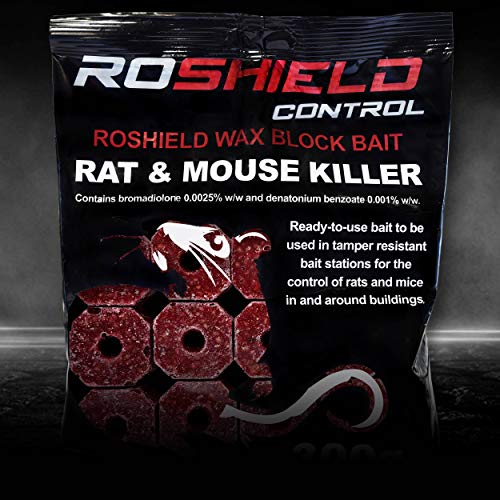 Detalle de ROSHIELD Rat/Mouse Poisoning Blocks (300g) – Fast-Acting Indoor & Outdoor Rodent Killer