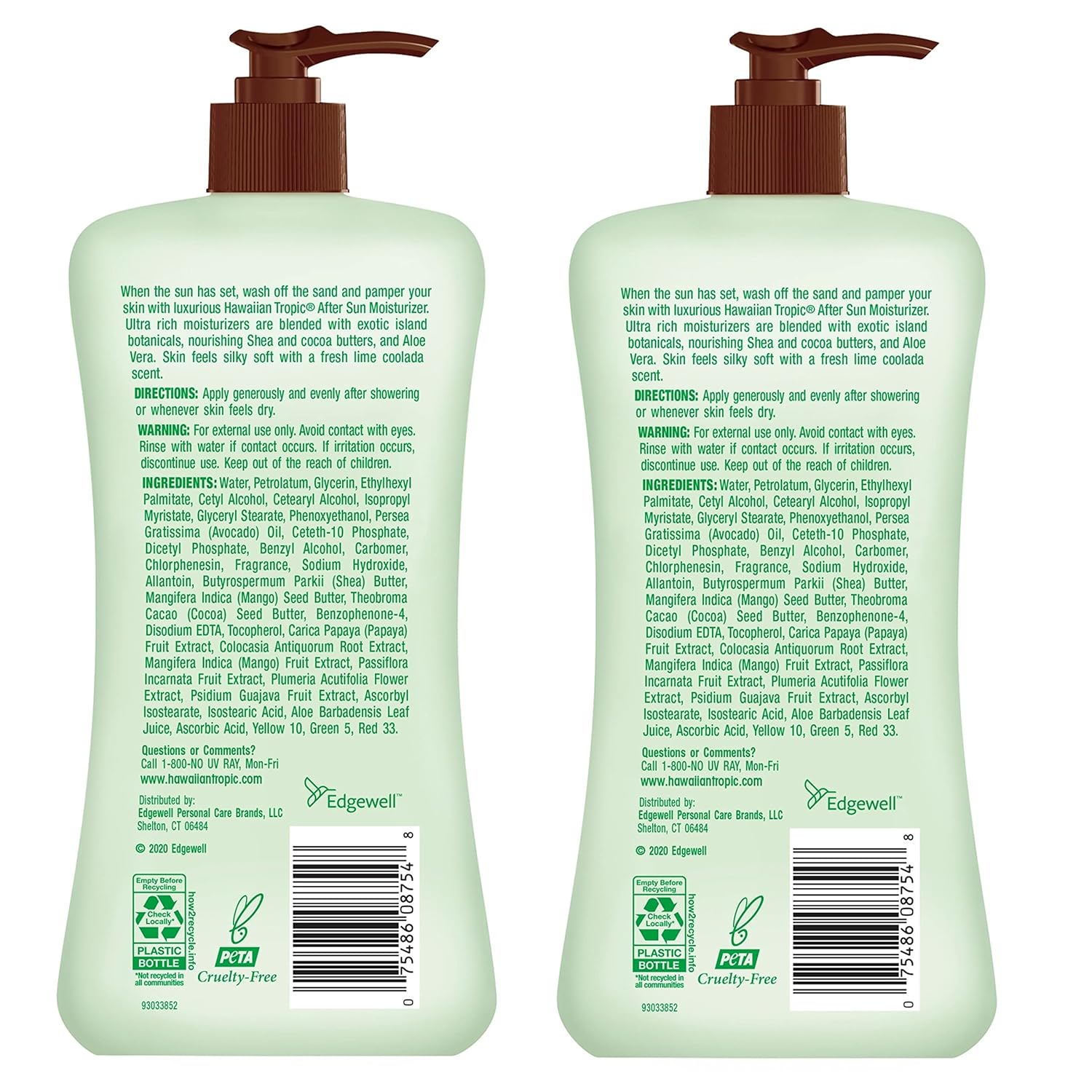 Thumbnail 1 de Hawaiian Tropic Lime Coolada After Sun Lotion Twin Pack (Aloe, Cocoa Butter & Shea Butter) — 16 fl oz each
