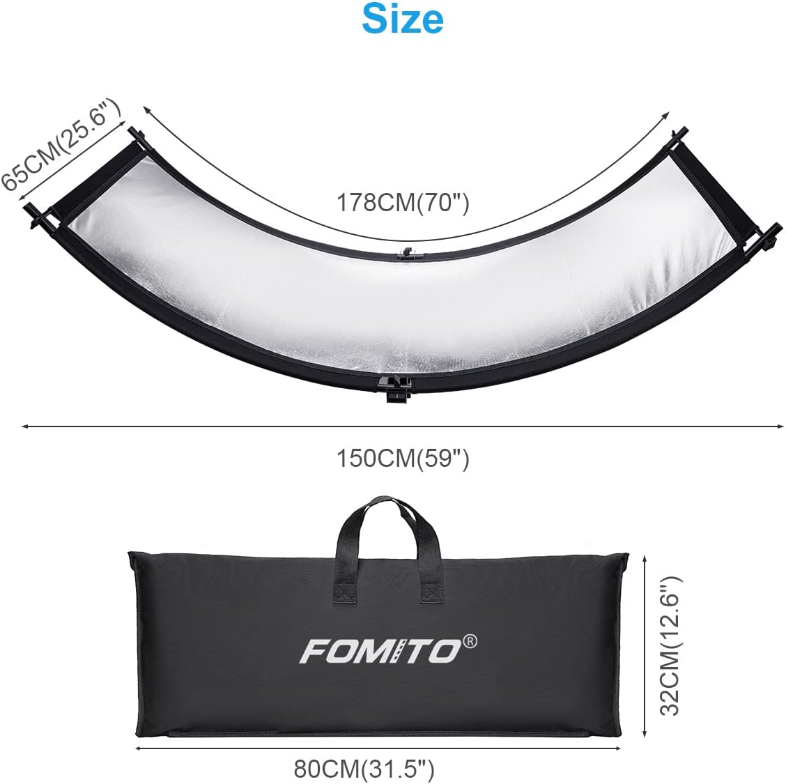 Thumbnail 6 de Fomito Clamshell Light Reflector 70x25.6 inch / 178x65 cm with 4 Colour Options