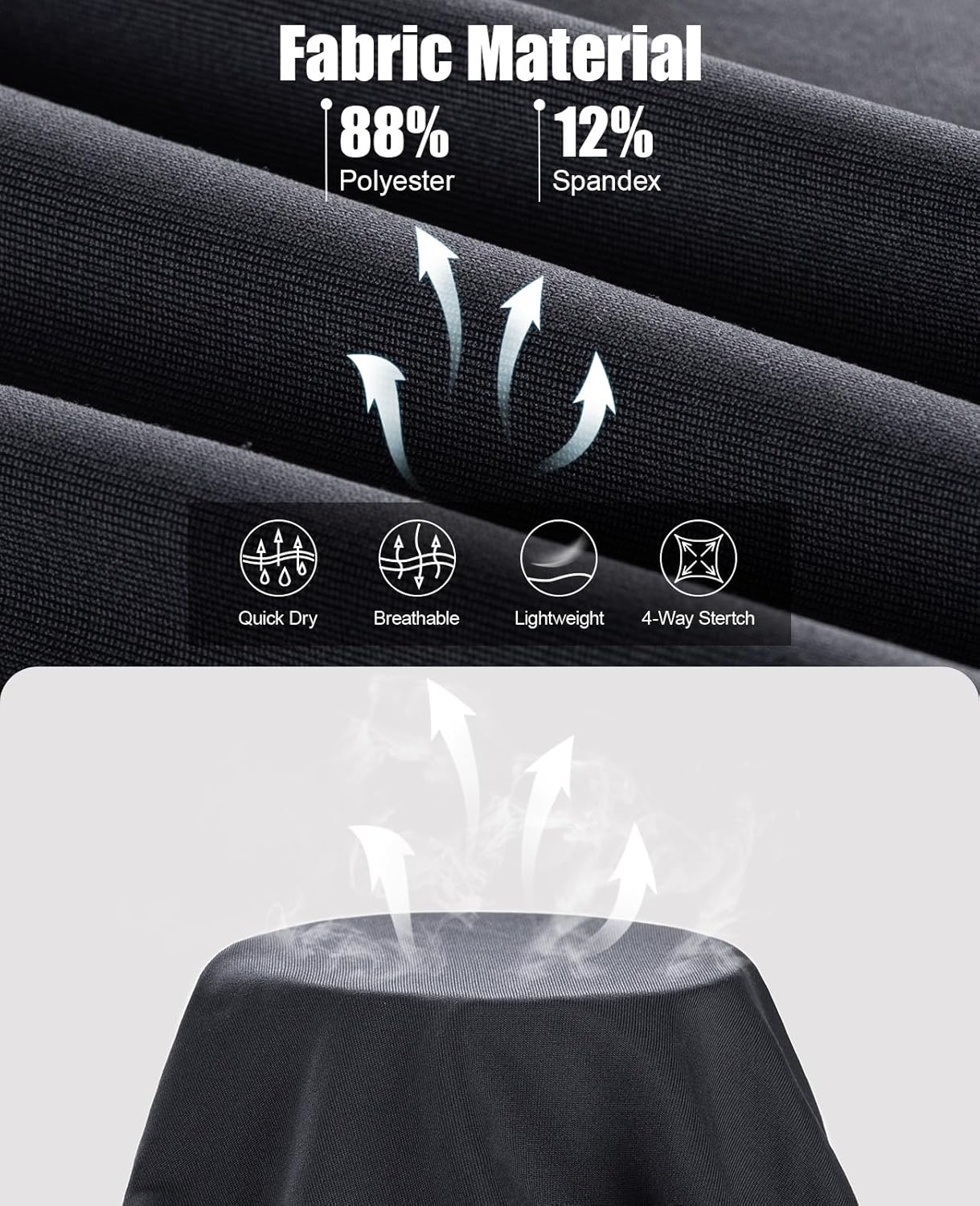 Detalle de Niksa Compression Shorts Men (2 Pack) – Anti-Chafing Base Layer for Training & Athletics