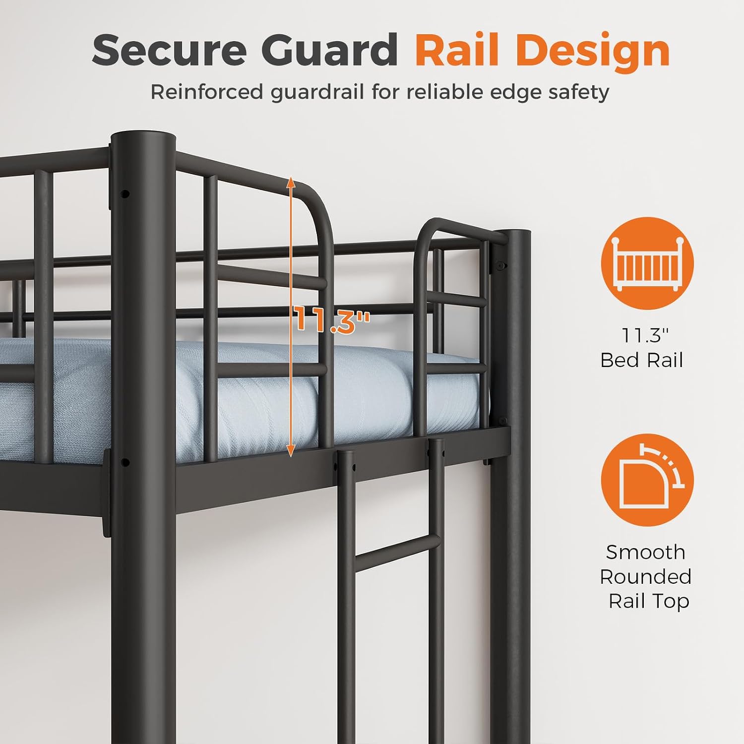Detalle 2 de Sweetcrispy Twin-over-Twin Metal Bunk Bed