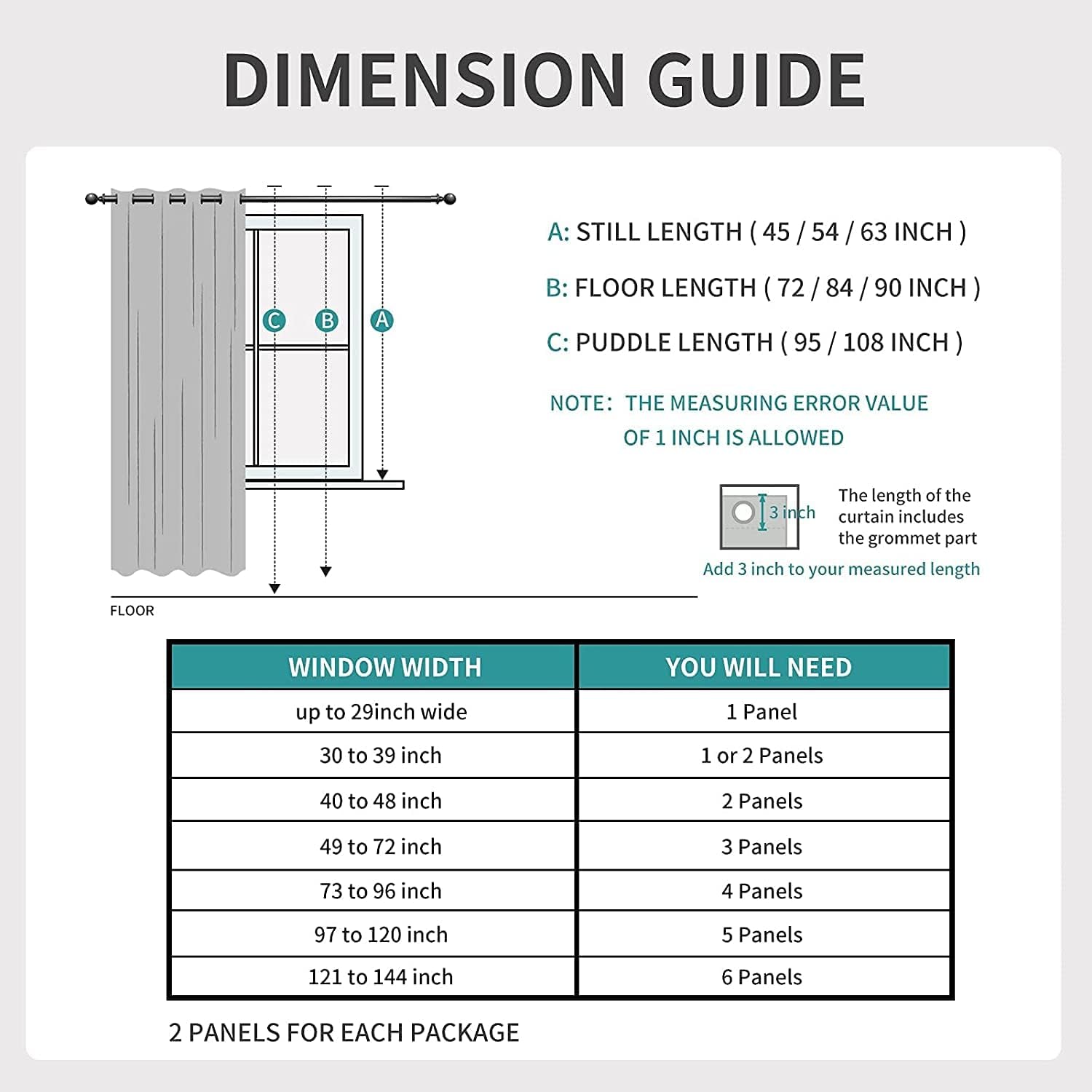 Thumbnail 6 de Joydeco Blackout Curtains 52x54 Thermal Drapes ๐ช