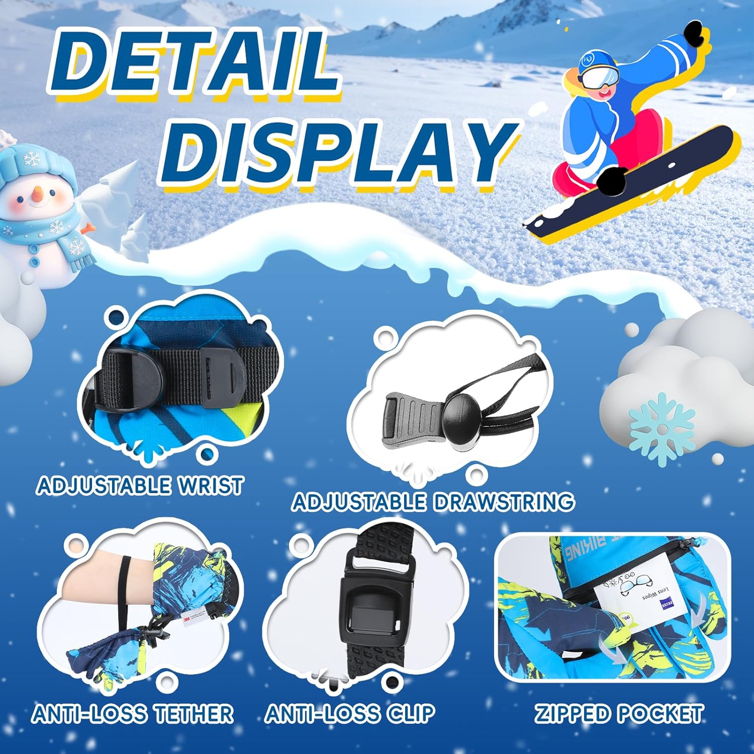 Thumbnail 6 de West Biking Skihandschuhe Kinder 3M Thinsulate, wasserdicht