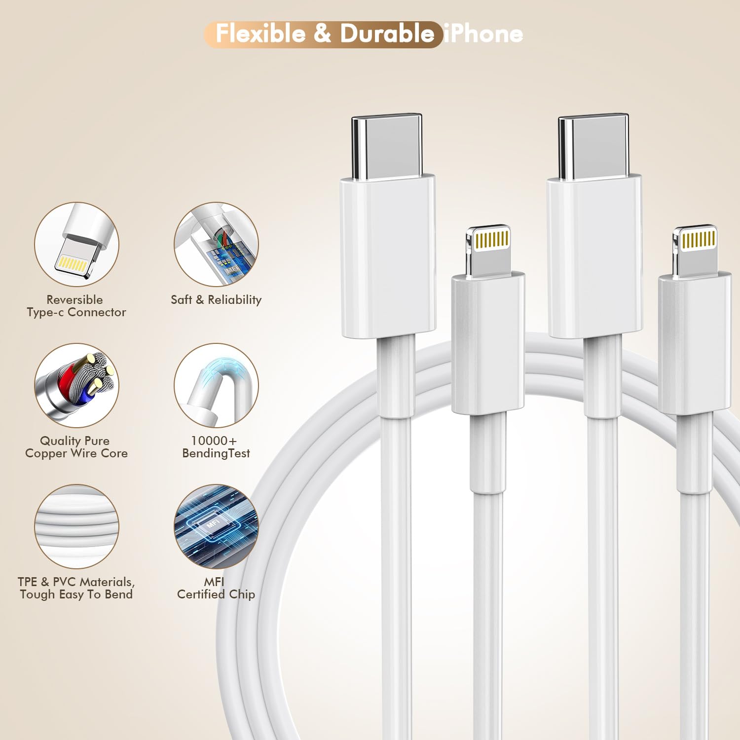 Thumbnail 5 de Apple 10FT Fast iPhone Charger 2-Pack