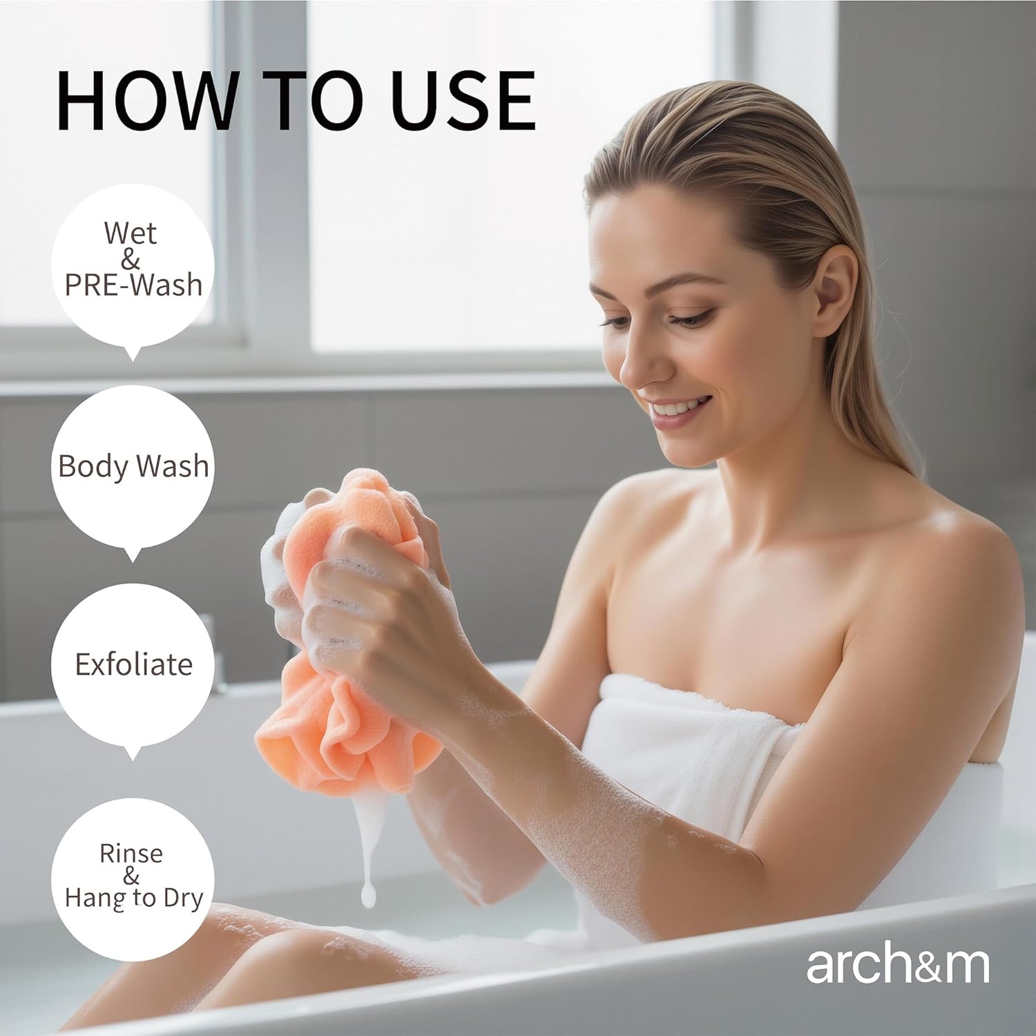 Detalle 2 de ARCH&M Exfoliating Washcloth 3-Pack