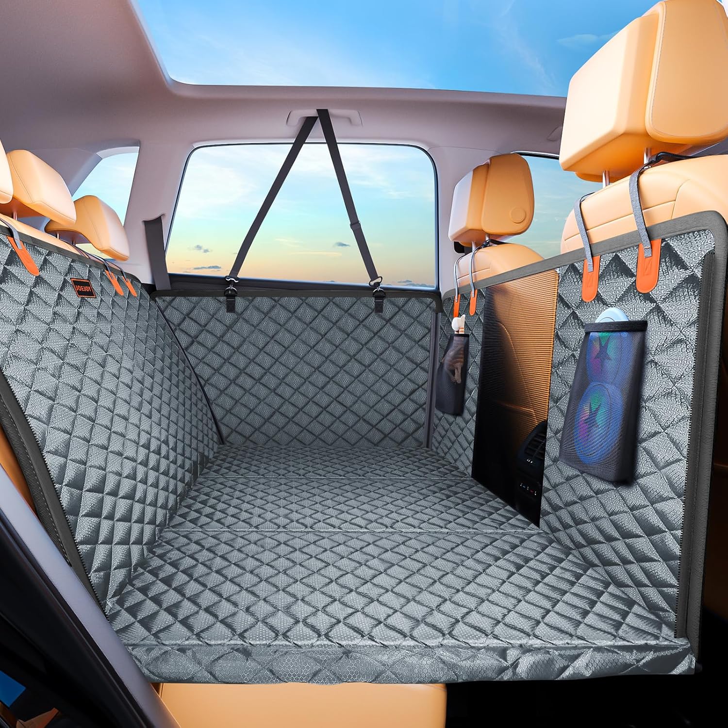 JOEJOY Back Seat Extender for Dogs – Waterproof, Foldable Car Seat Cover with Hard Bottom