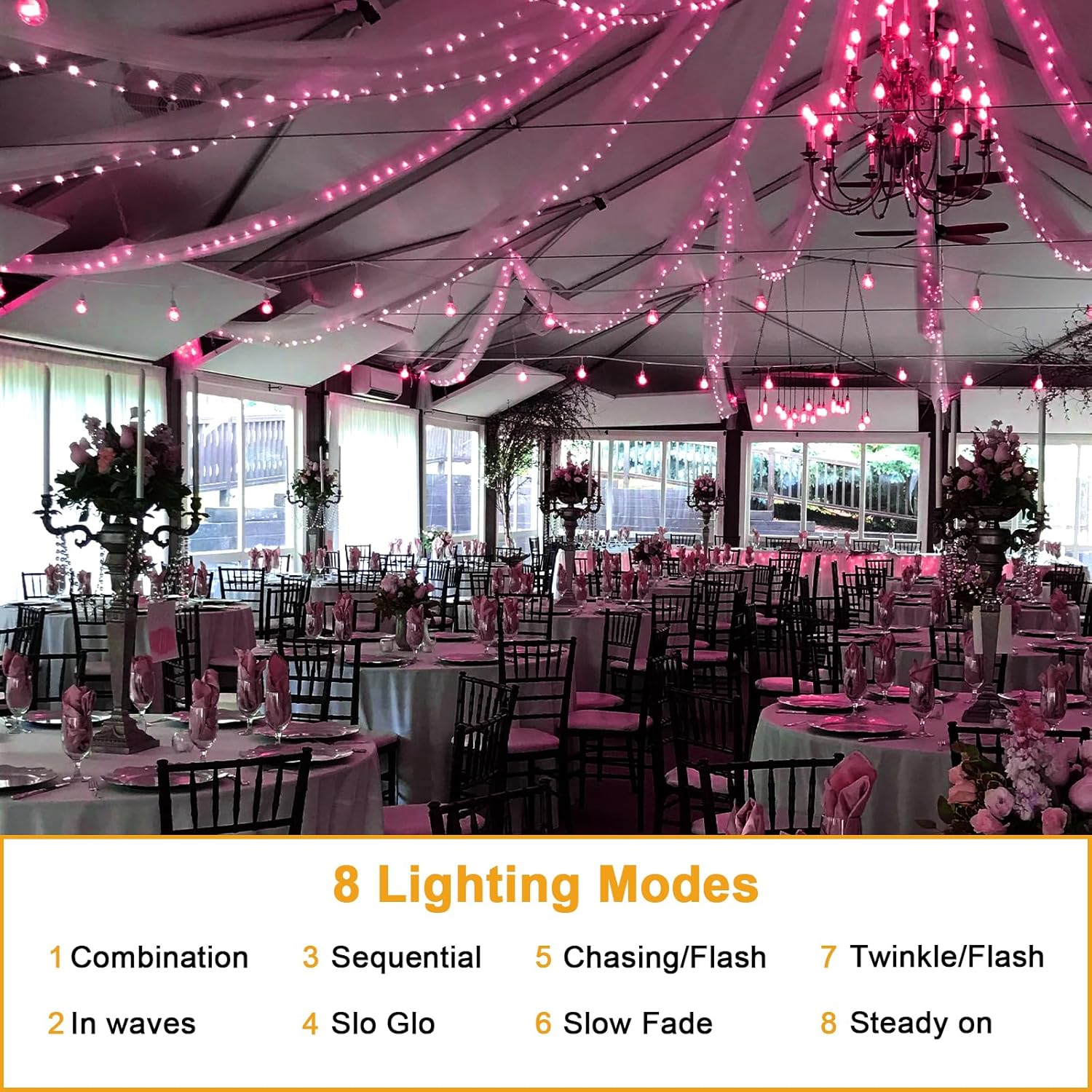 Thumbnail 4 de FFZZKJ Solar Garden String Lights 240 LEDs (2 Pack) – Waterproof Outdoor Pink