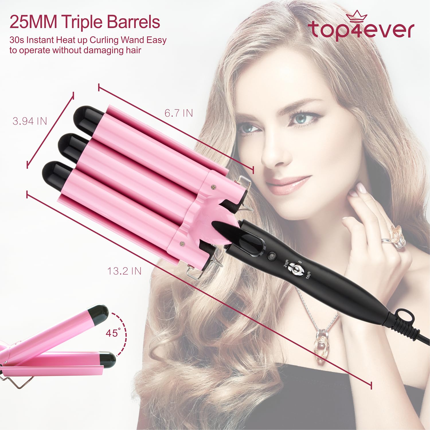 Detalle 2 de TOP4EVER 3-Barrel Curling Iron