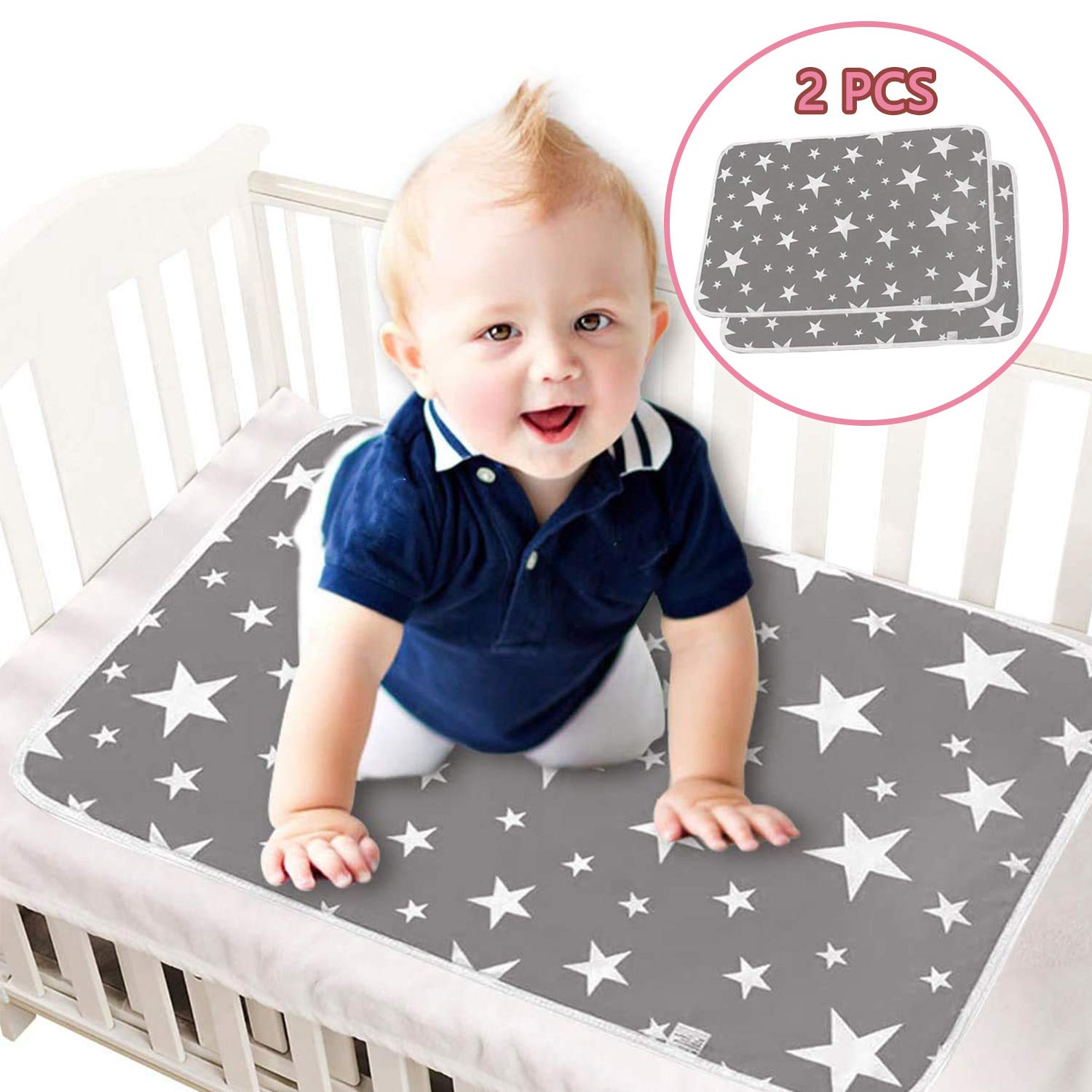 Detalle 2 de 2er Set Baby Wickelunterlage 50 x 70 cm