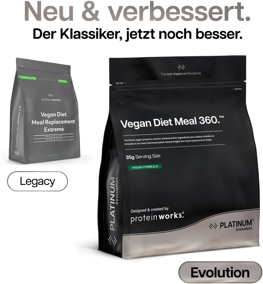 Thumbnail 1 de Protein Works | Vegan Diet Meal 360 – PLATINUM Innovation – Erdbeer-Sahne, 500 g, 8 Mahlzeiten
