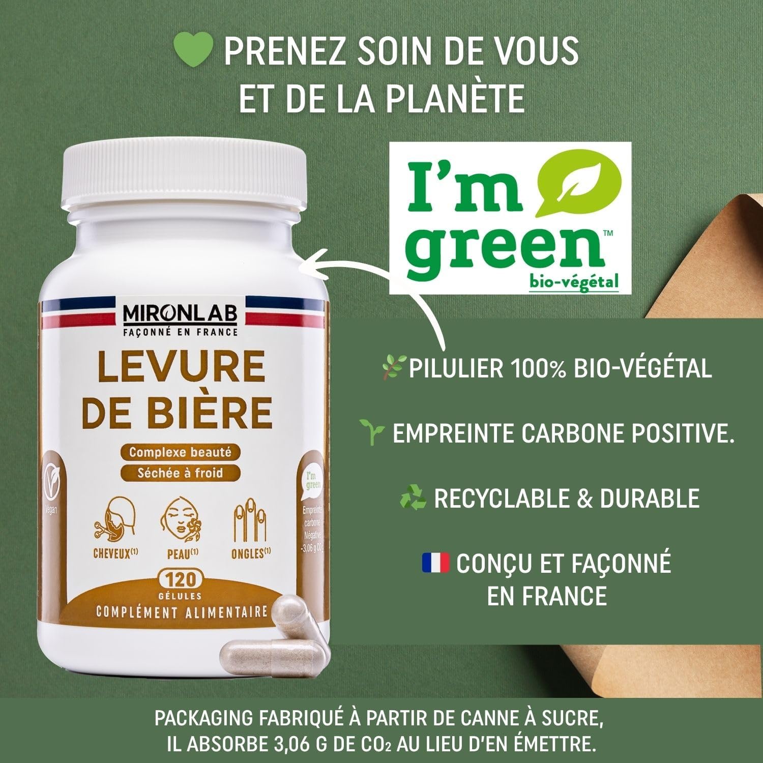 Thumbnail 6 de Levure de Bière Active Pousse Cheveux MironLab (1640 mg) – Complément alimentaire peaux & ongles, 120 gélules