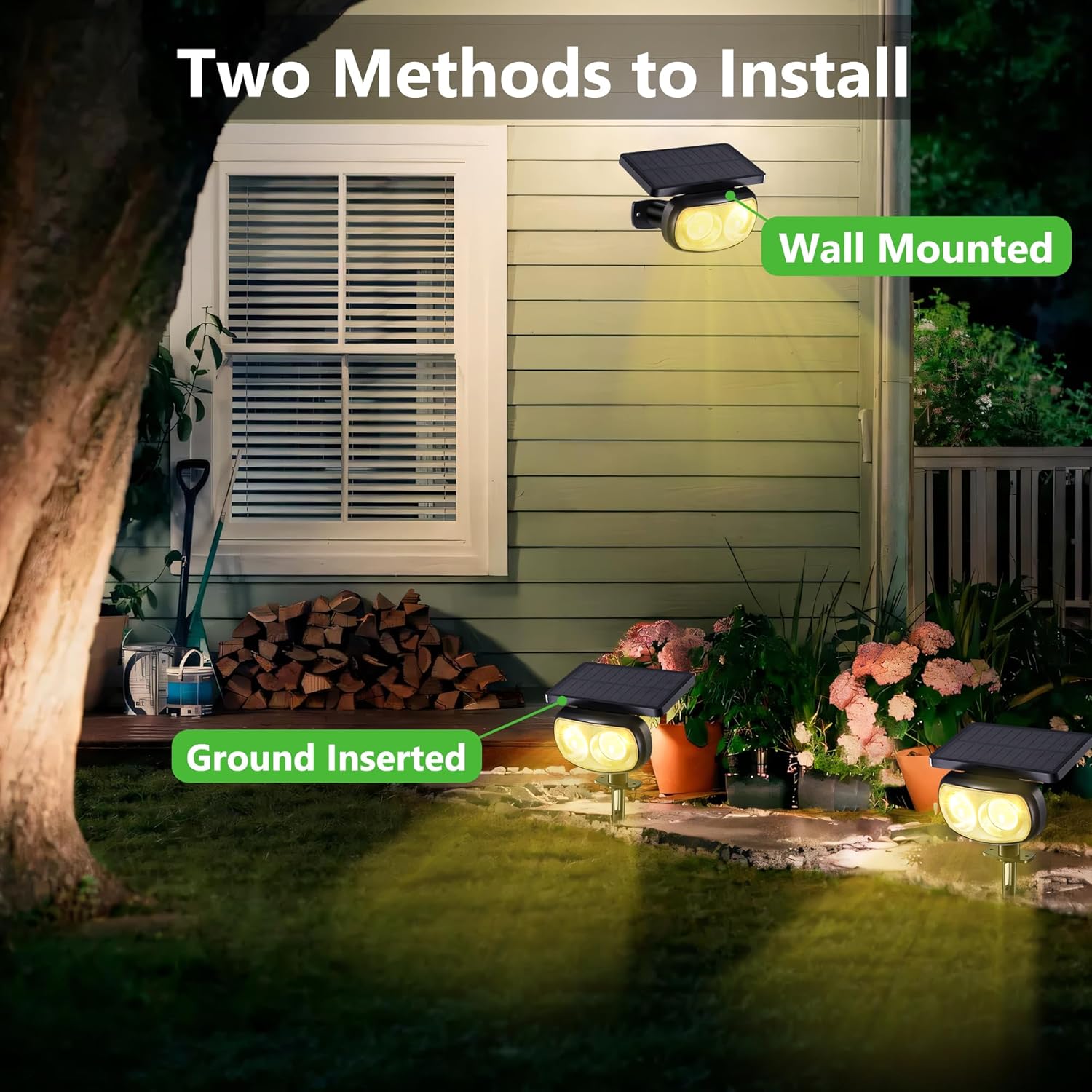 Thumbnail 4 de Moxled Solar-Außenstrahler für Garten 3000K, 2er-Set mit 11 Modi und IP65