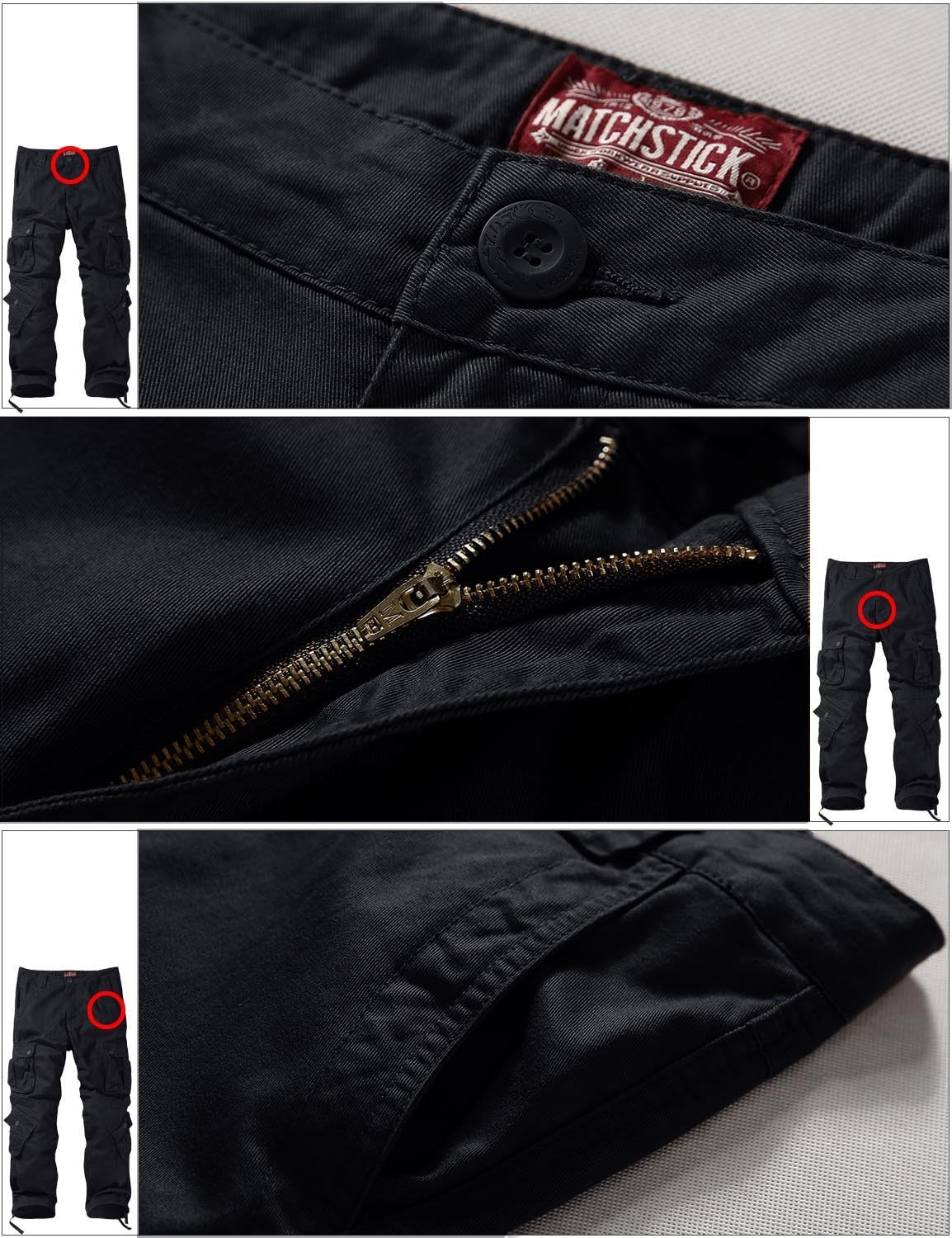 Detalle de Match Men's Cargo Pants 100% Cotton