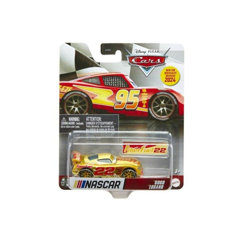 Detalle 2 de Coche de juguete Disney Pixar Cars NASCAR 1/55 con barrera de pit stop