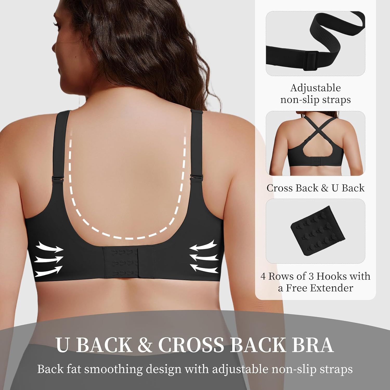 Thumbnail 4 de UIMERO Jelly Wireless Bra for Women, Seamless Wave-Neck T-Shirt Bra