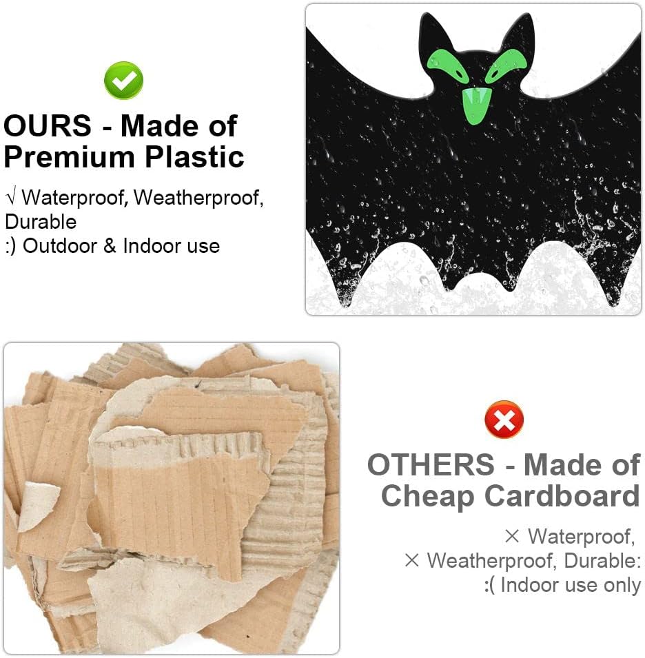 Detalle de HaWeier Hanging Halloween Bats, 18-Piece Set with 3 Sizes and Eye Stickers