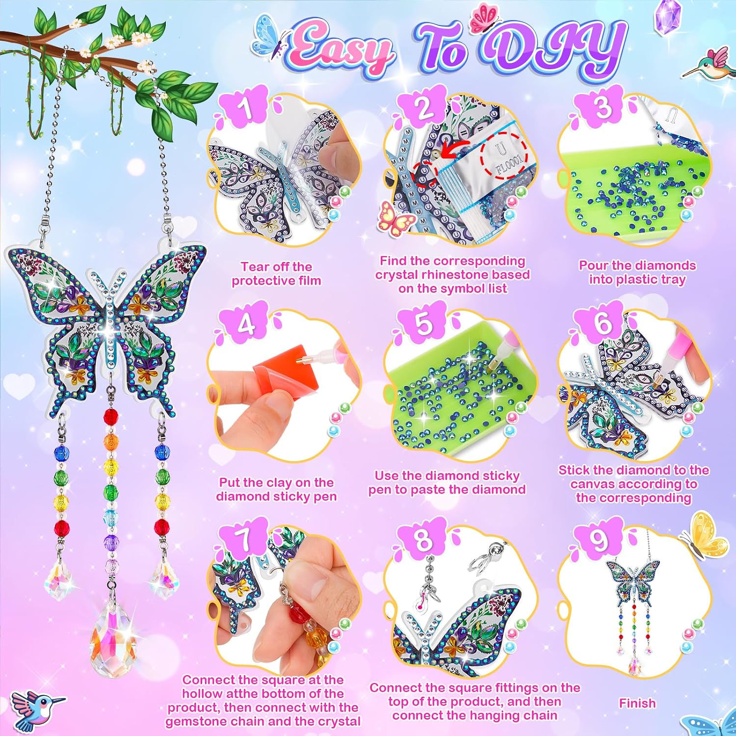 Detalle 2 de Diamond Art Wind Chime Kit, Acrylic