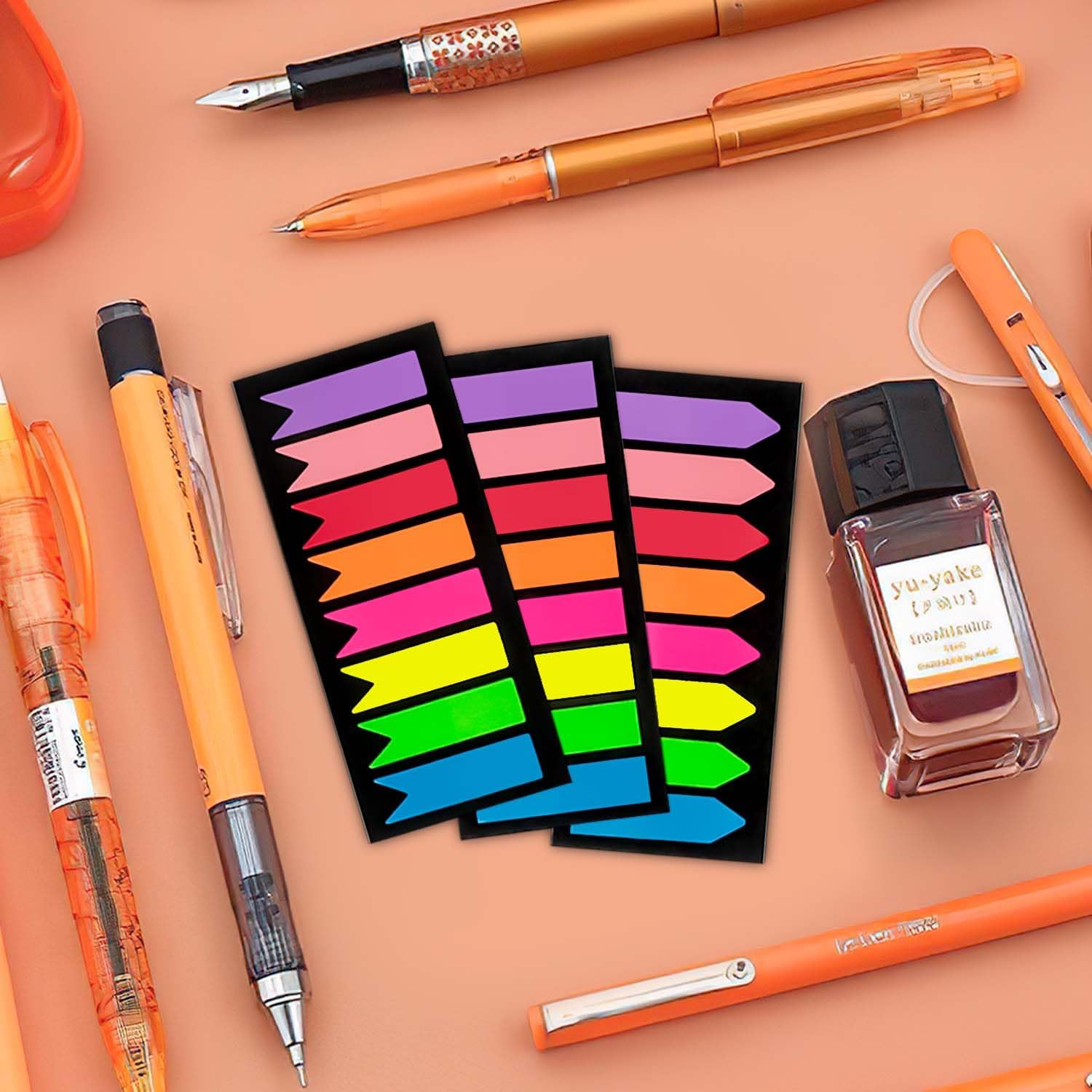Detalle de Xcdhemde EU-BQZ plakmarkers, 1.200 stuks in 8 kleuren en 3 vormen