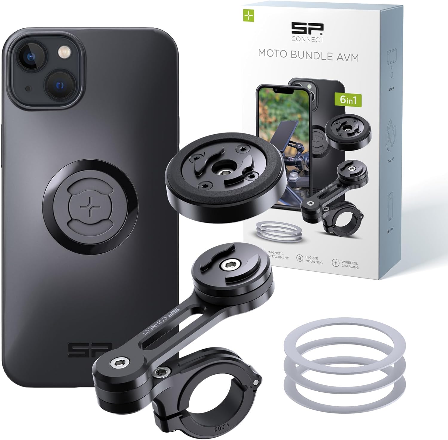 Detalle de SP CONNECT Moto Bundle II con modulo anti-vibrazione SPC+ per iPhone 14 Plus