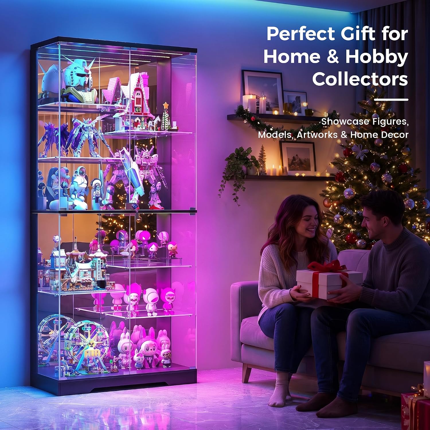 Thumbnail 6 de Lvifur Glass Display Cabinet, 10-Tier