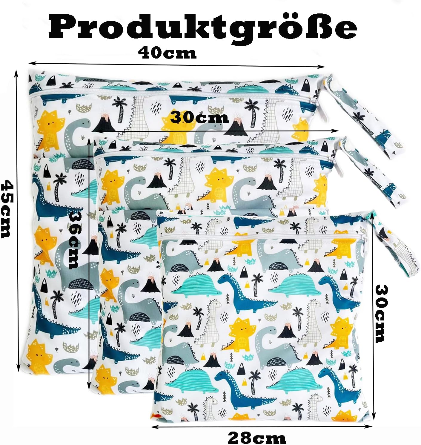 Thumbnail 1 de TRASUN Wetbag Kindergarten Nasstasche Set (3-teilig) wasserdicht, waschbar – Nass- und Trockenbeutel für Kinder