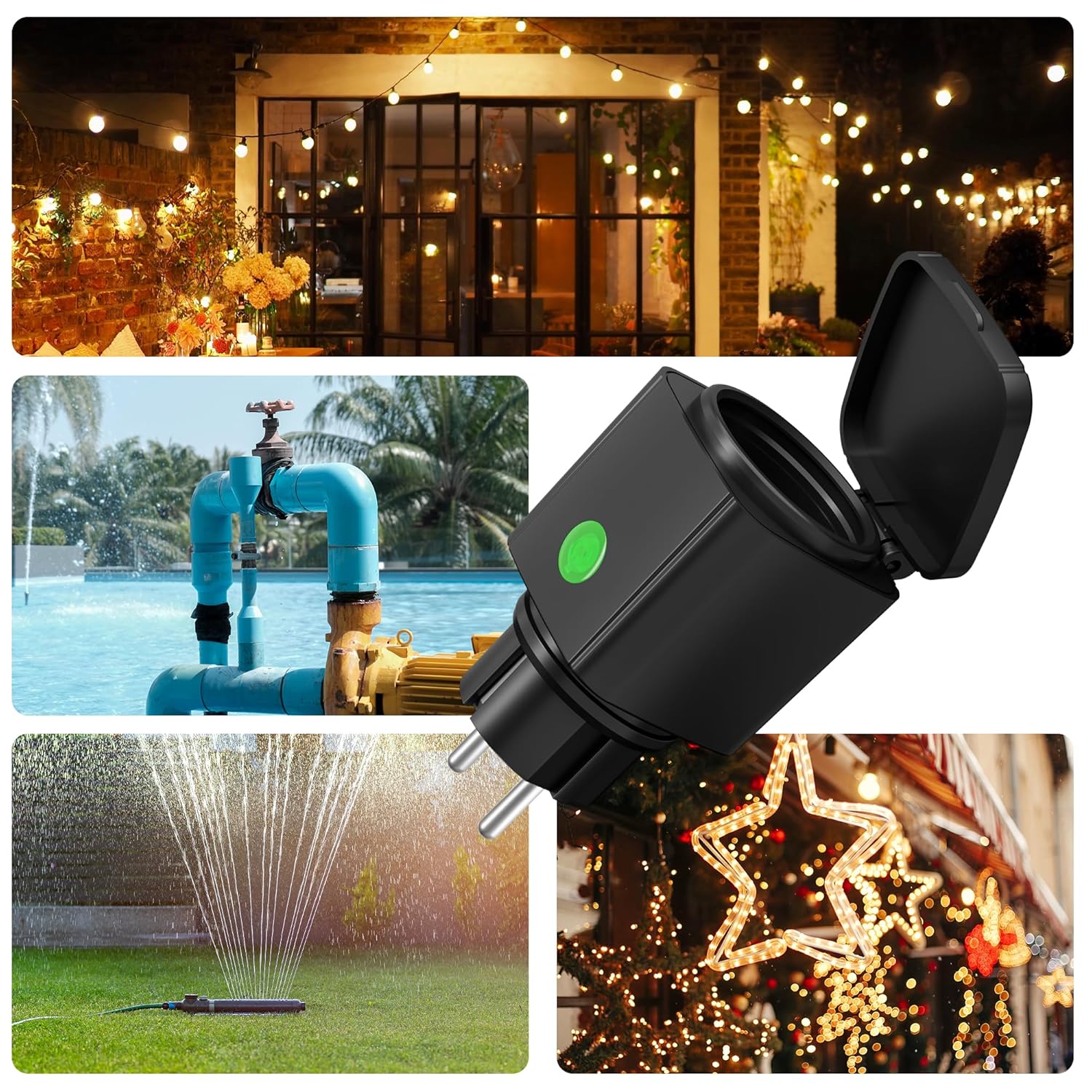 Thumbnail 6 de HBN 4er WLAN-Steckdose Outdoor 16A – IP44, App-Steuerung, Sprachsteuerung