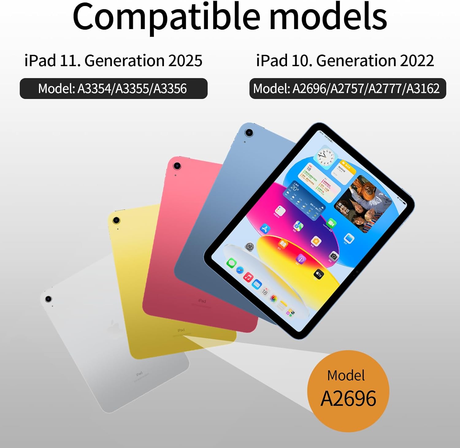 Thumbnail 5 de ZOYU Hülle mit Tastatur für iPad A16 11/10 Generation – Abnehmbare Tastatur, 7-farbige Beleuchtung, Nachtgrün