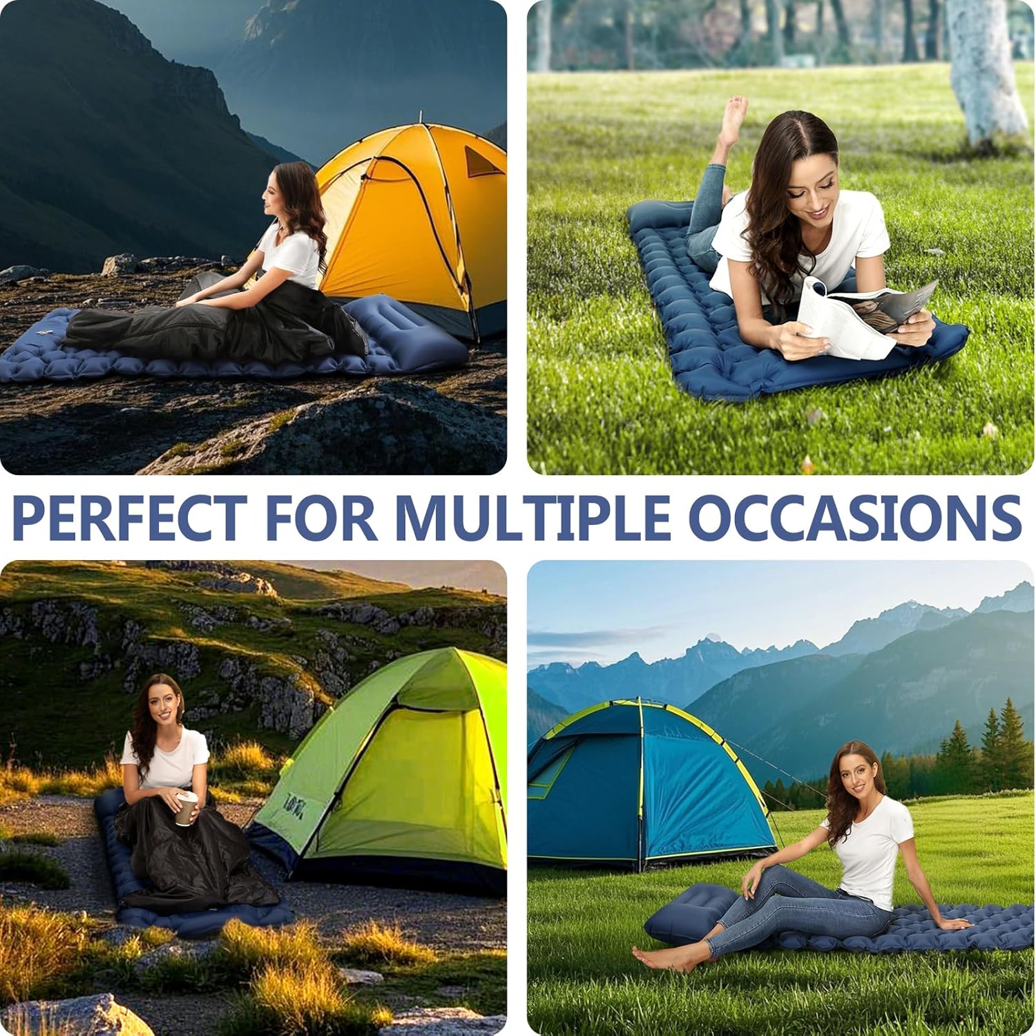 Thumbnail 6 de NexusNurture Camping Mat: 9cm Inflating Sleeping Pad with Built‑in Pillow