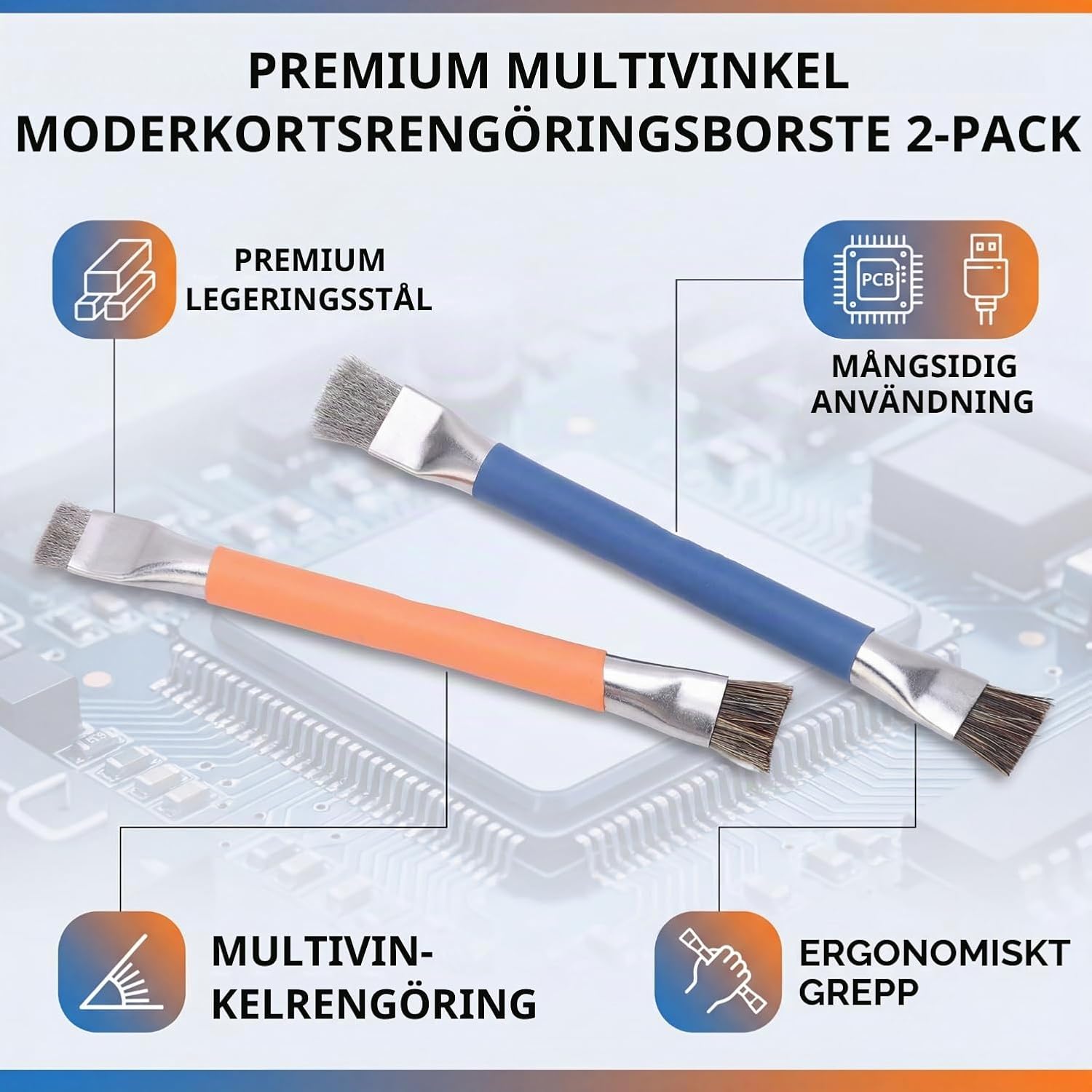 Detalle 1 de FTVOGUE FTVOGUEns206uf3x5 kretskortsborstar, 2-pack med mjuka borst
