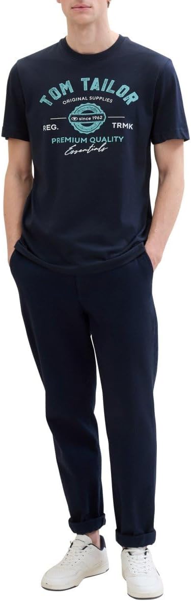 Thumbnail 4 de TOM TAILOR Herren T-Shirt aus Baumwolle mit Logo-Print
