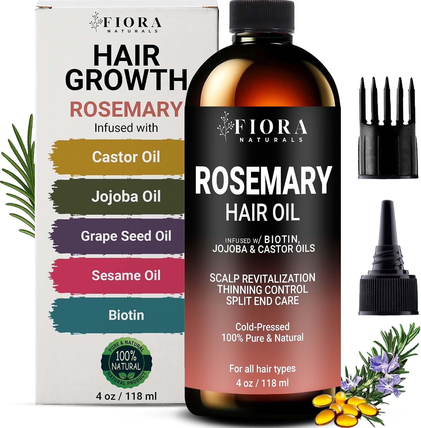 Detalle de Rosemary Hair Oil with Biotin