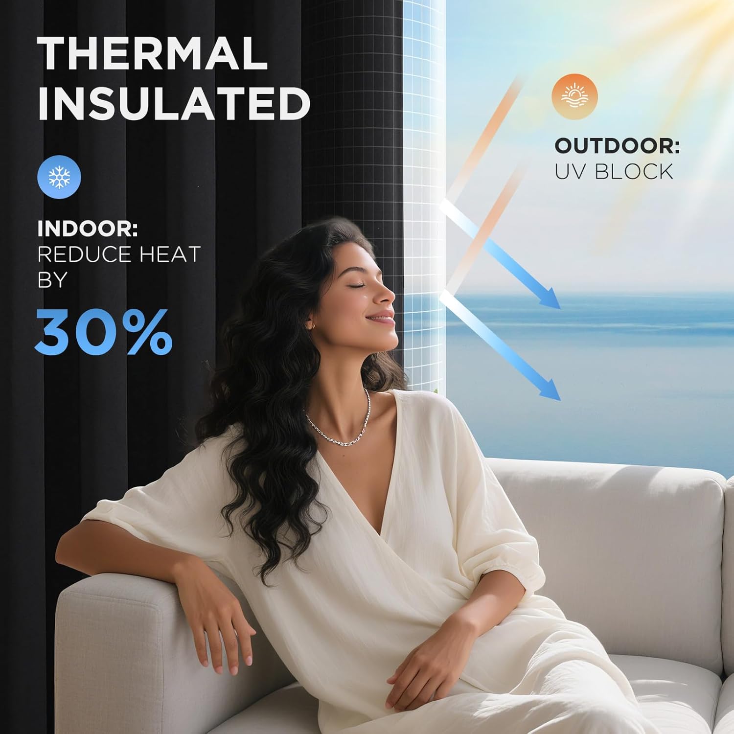 Thumbnail 4 de Joydeco Blackout Patio Sliding Door Curtains 100x84 in 🏡