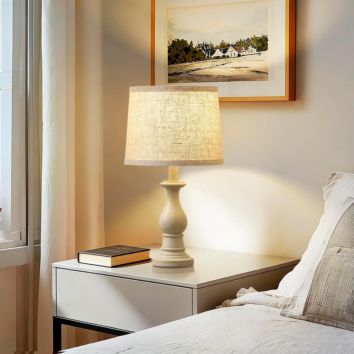 Thumbnail 4 de Hikczc H-2T-137-C Table Lamps, Set of 2, Linen Shades, 3 Colour Temperatures