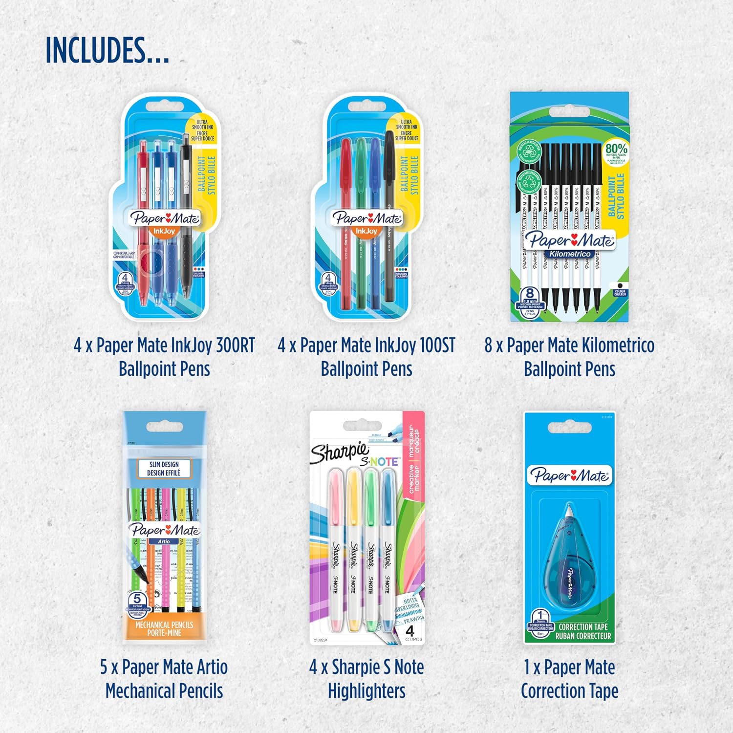 Detalle de Paper Mate & Sharpie Pens Set: 26‑Count Stationery Kit for School and Office