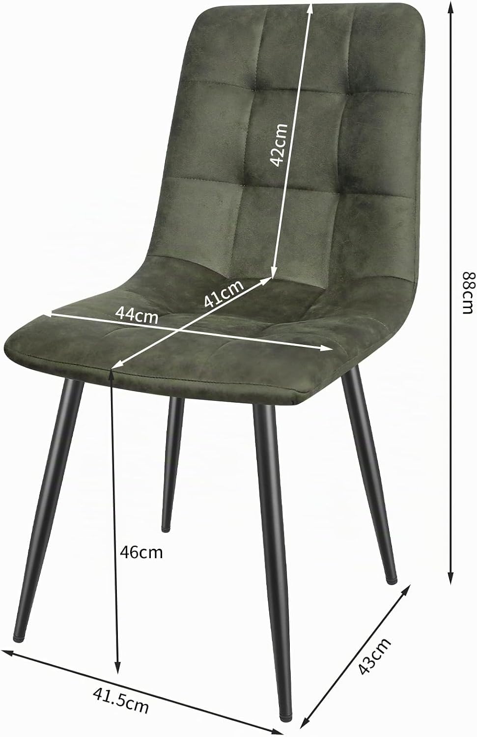 Detalle de LEWE Sedie da Pranzo 4 pz – Sedia imbottita in tessuto tecnico, design con gambe in metallo