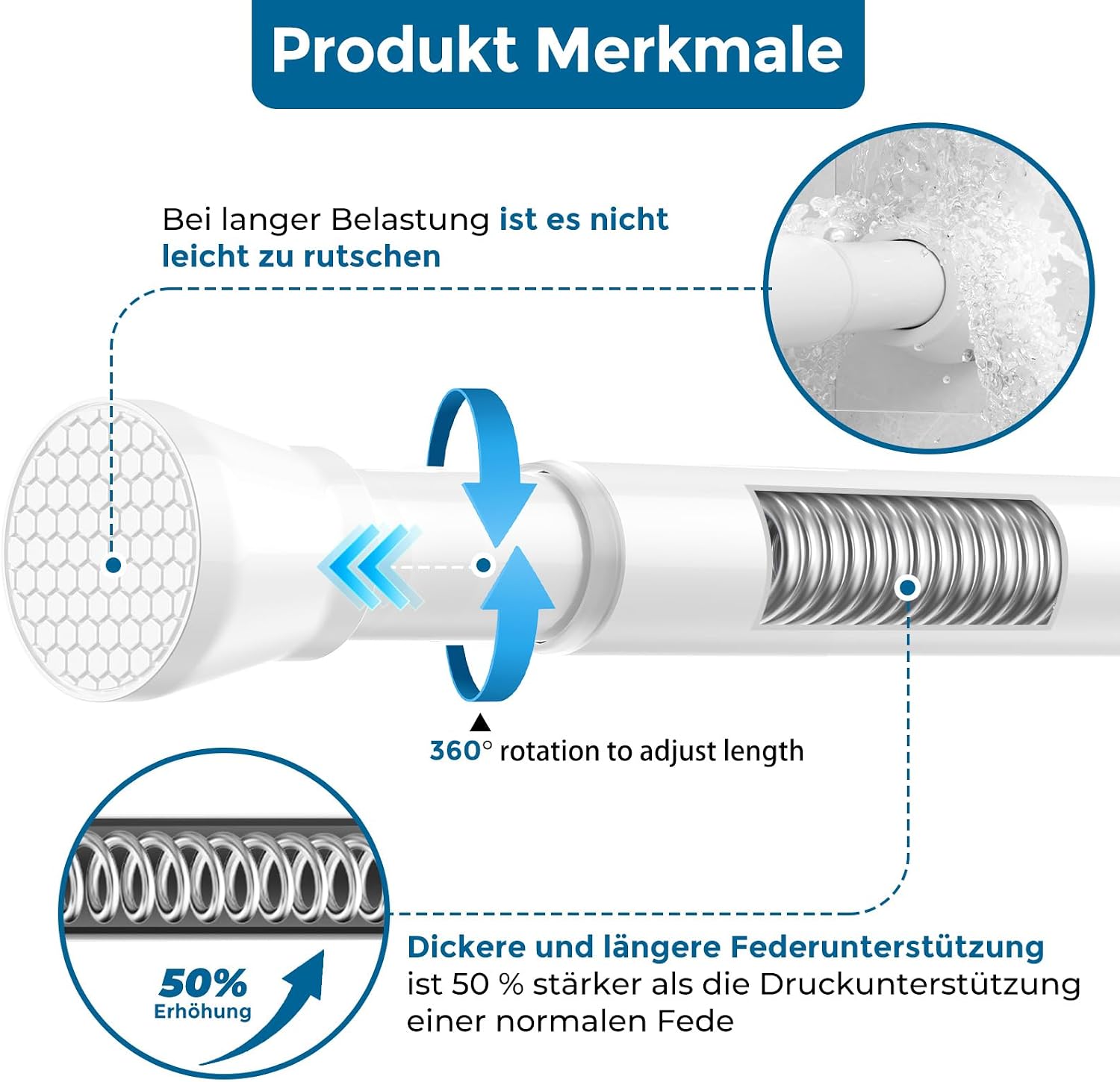 Thumbnail 3 de AIZESI Gardinenstange ohne Bohren 70–120 cm