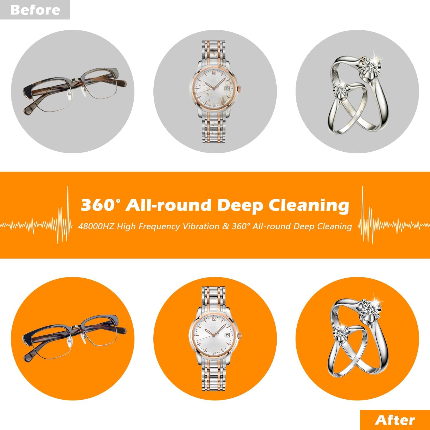 Thumbnail 4 de KECOOLKE Ultrasonic Jewellery Cleaner 750ml: Practical, Durable, Home Friendly